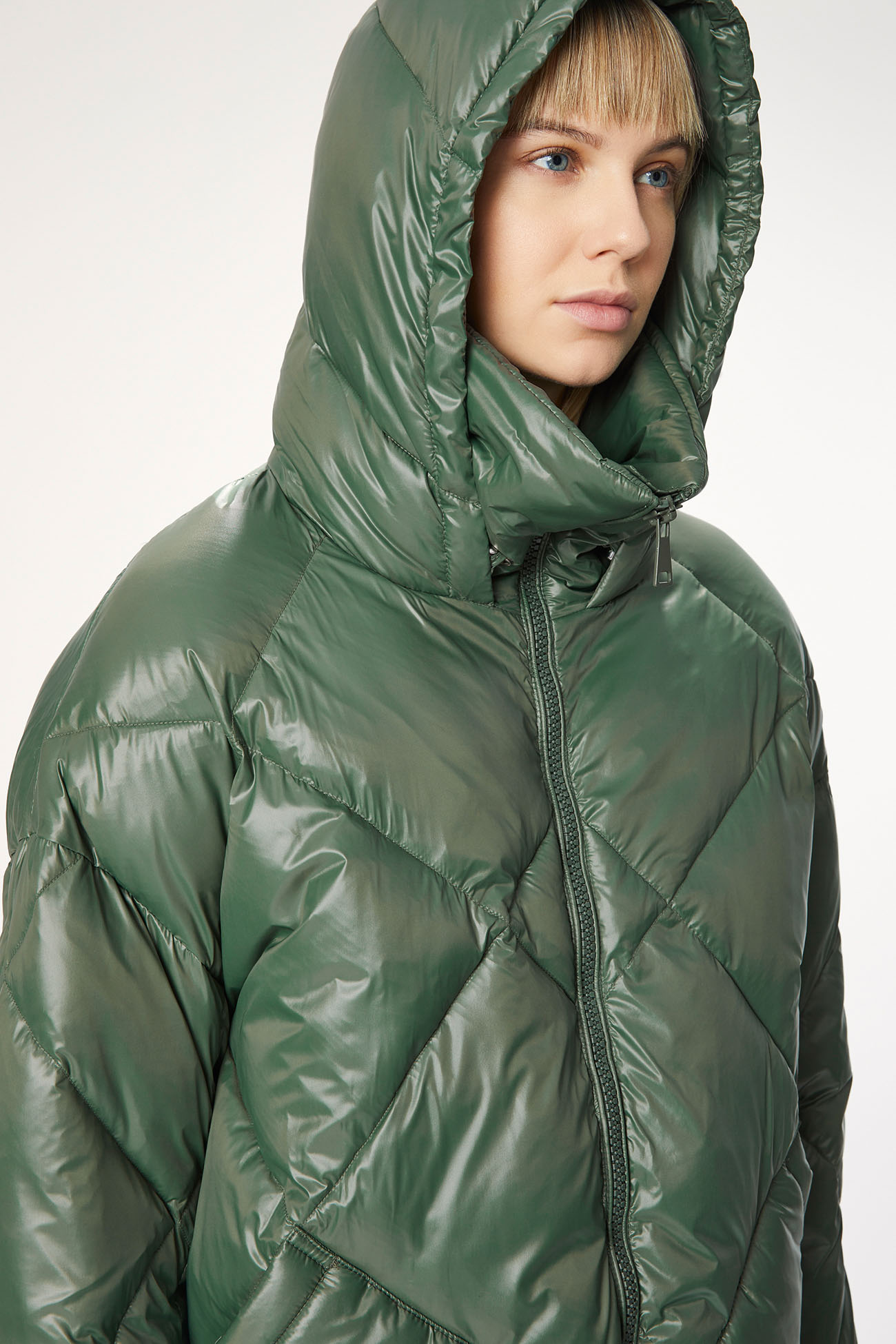 JACKET 9000 MADE IN SHINY LIGHT NYLON - MOSS GREEN