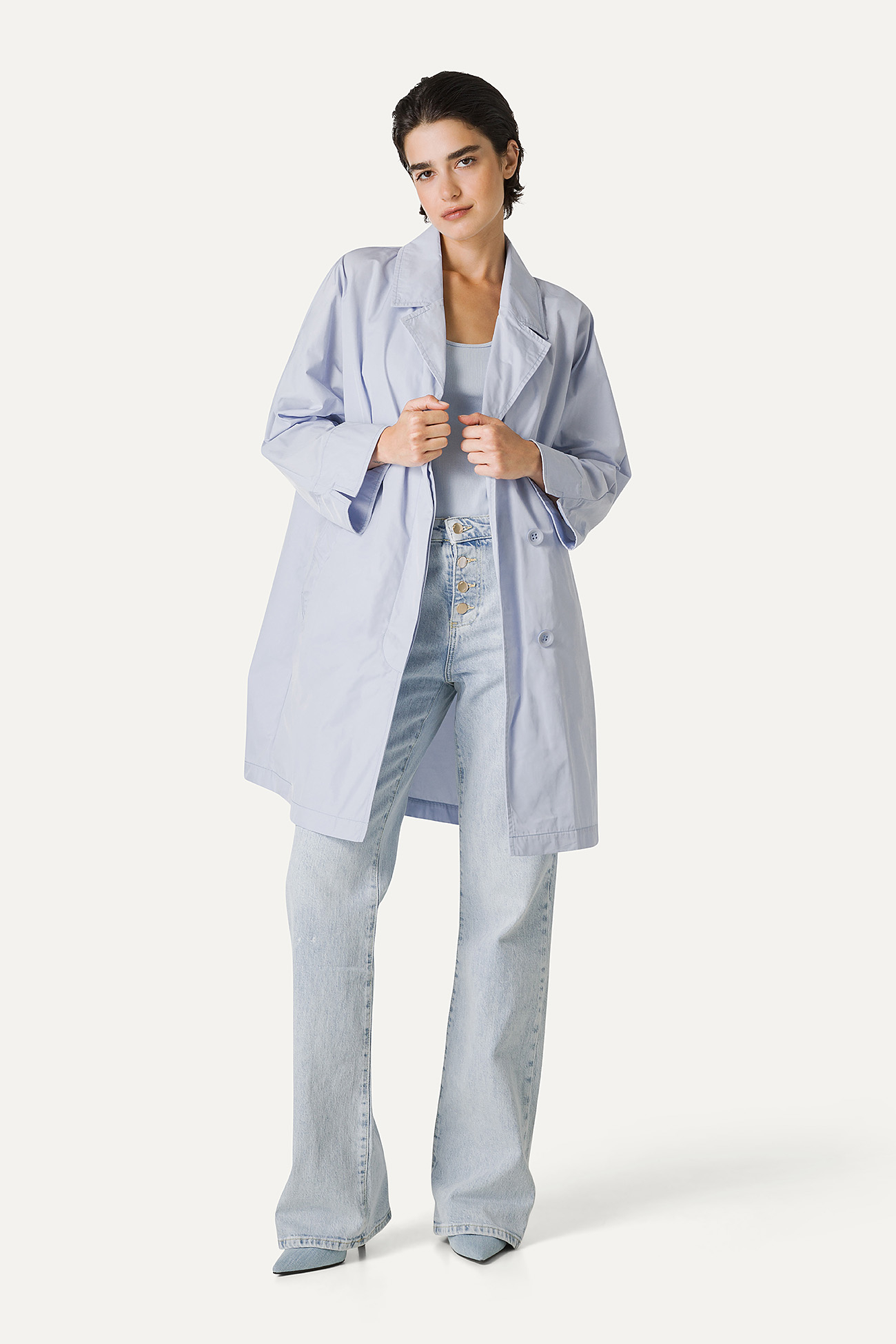 MEMORY NYLON TRENCH COAT 9138 - ICE - OOF WEAR