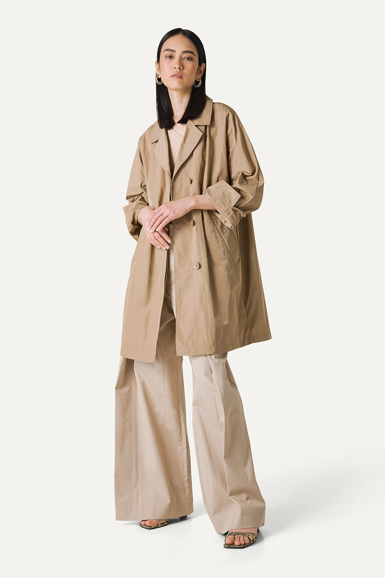 TRENCH IN NYLON MEMORY 9138 - BEIGE - OOF WEAR