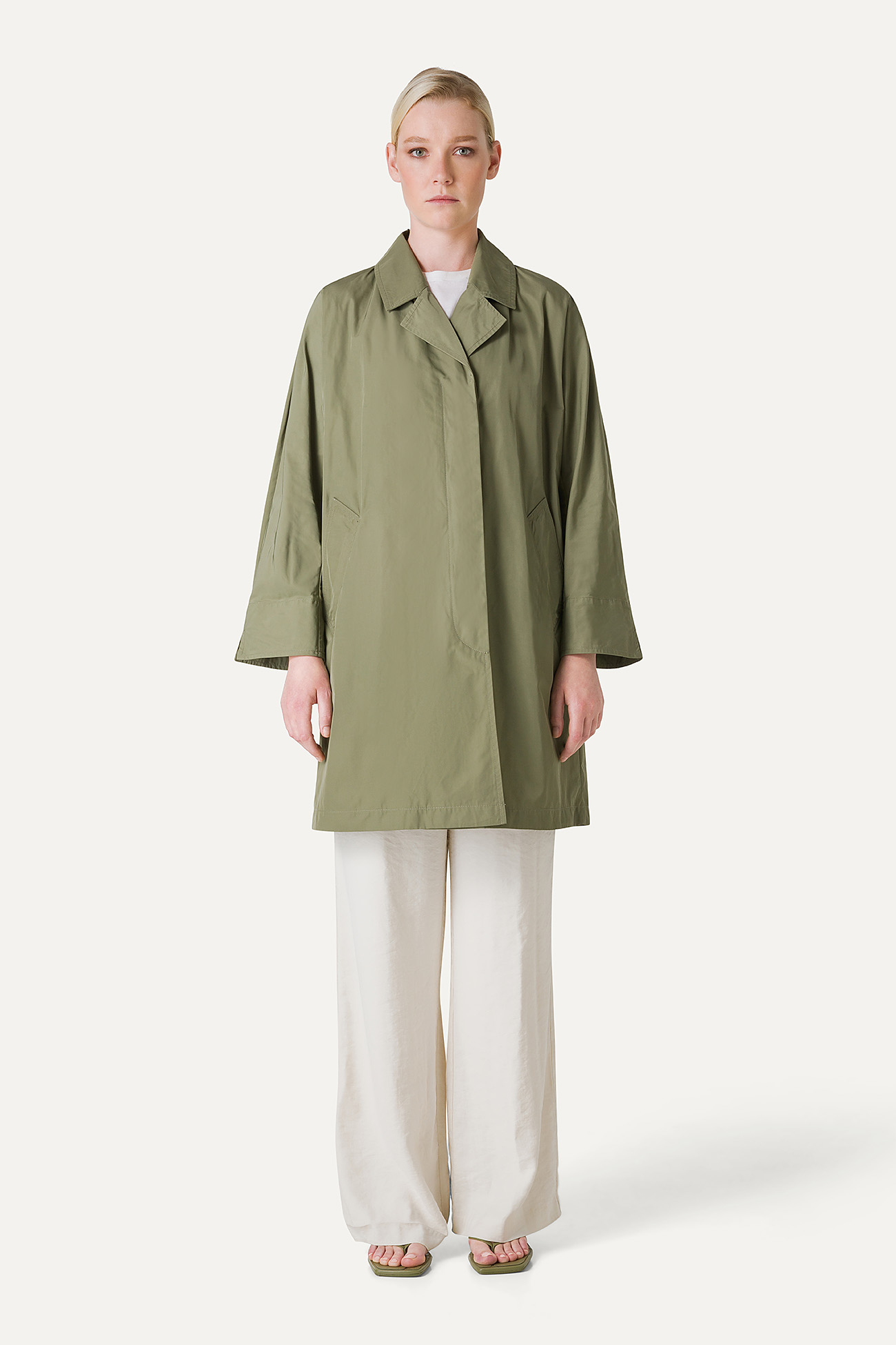 MEMORY NYLON TRENCH COAT 9138 - CAMOUFLAGE GREEN - OOF WEAR