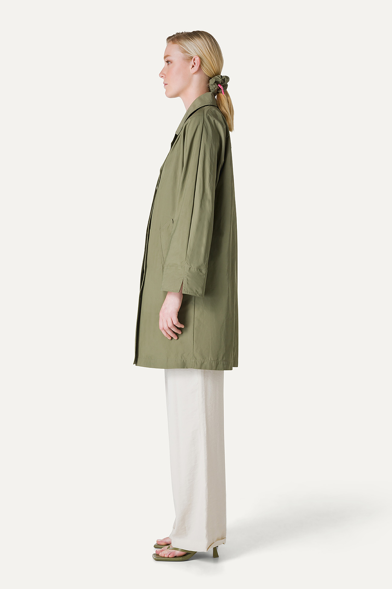 MEMORY NYLON TRENCH COAT 9138 - CAMOUFLAGE GREEN - OOF WEAR