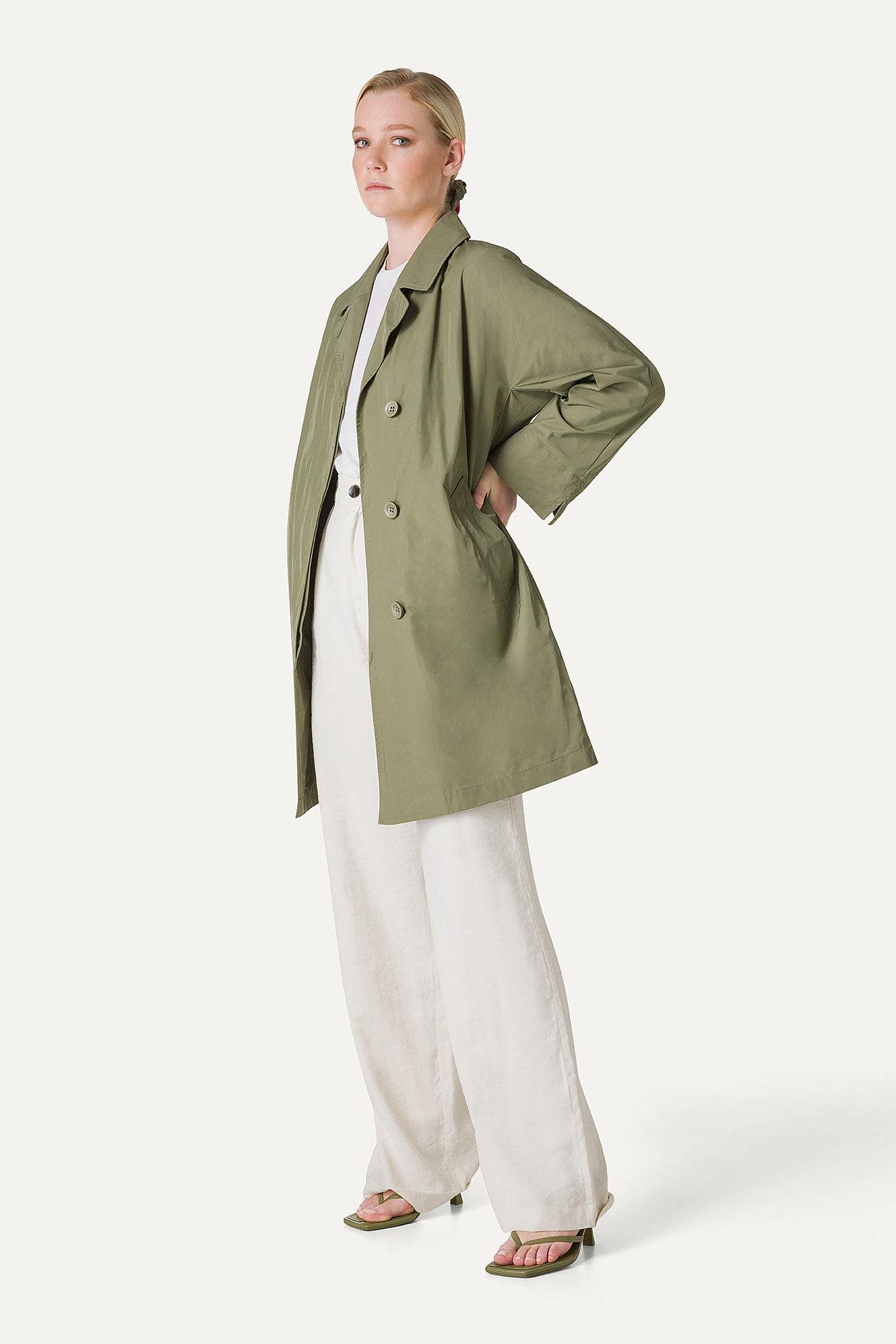 MEMORY NYLON TRENCH COAT 9138 - CAMOUFLAGE GREEN - OOF WEAR