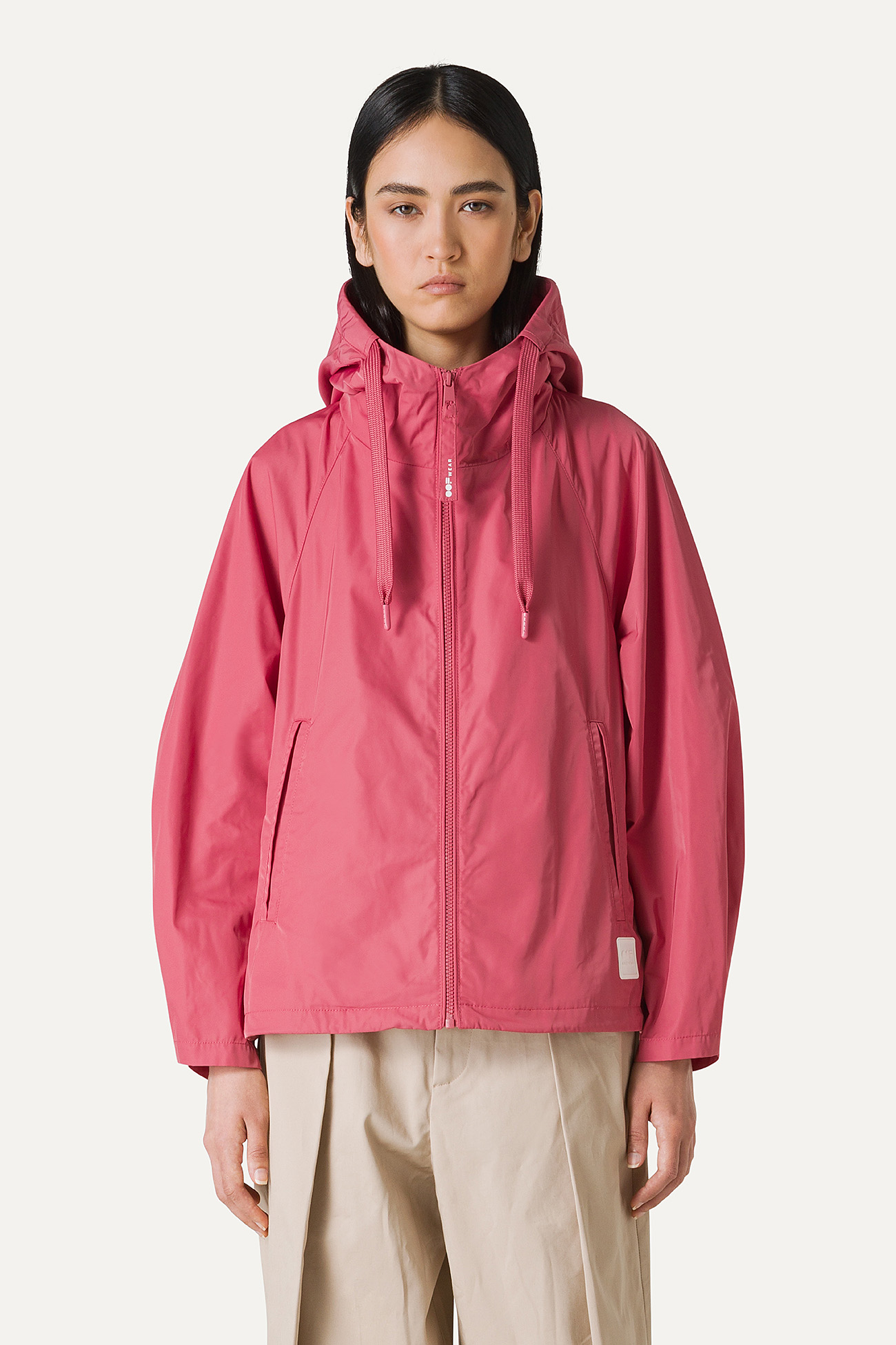 SHORT JACKET IN MEMORY NYLON WITH GATHERED BACK 9139 - OLD ROSE - OOF WEAR