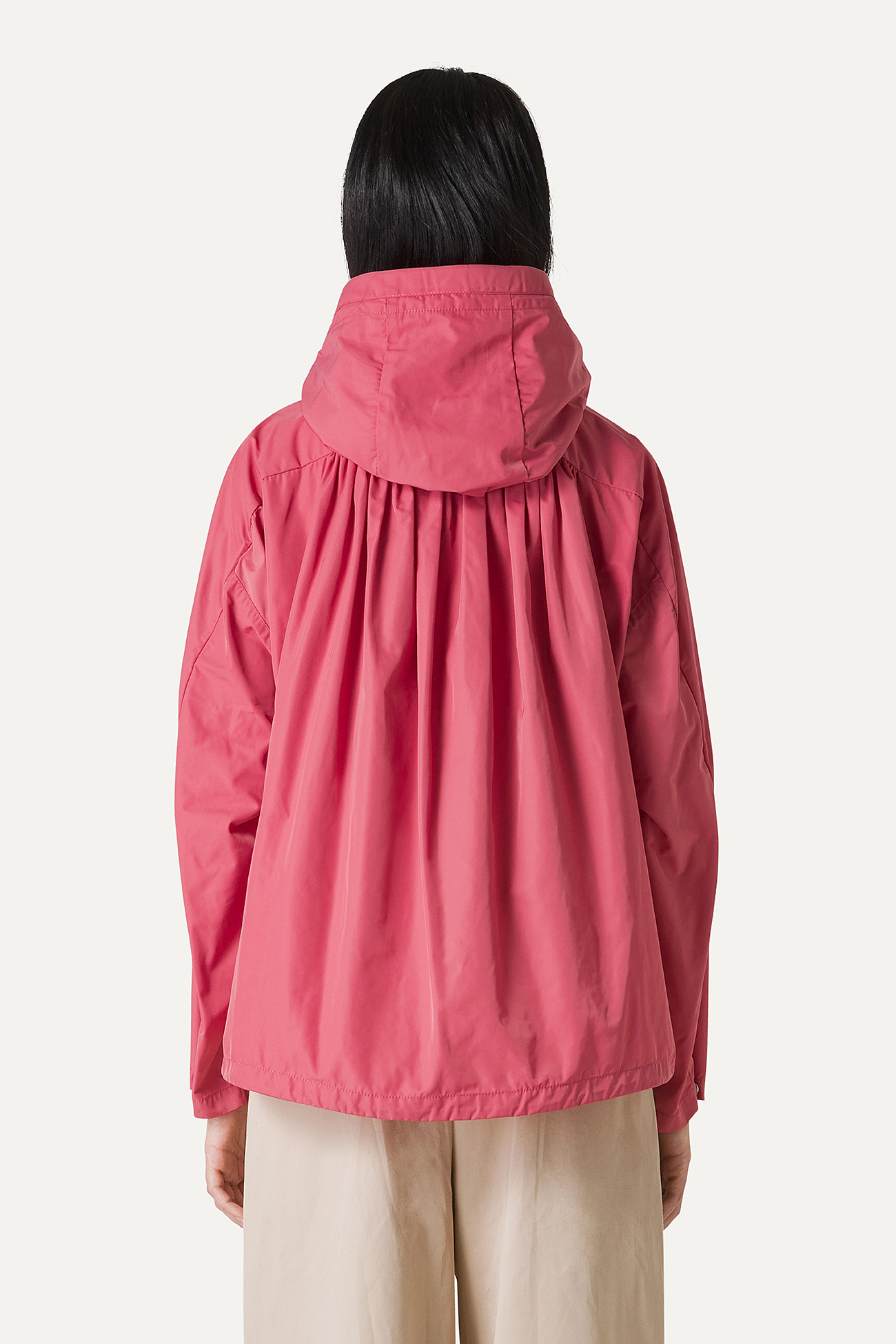 SHORT JACKET IN MEMORY NYLON WITH GATHERED BACK 9139 - OLD ROSE - OOF WEAR