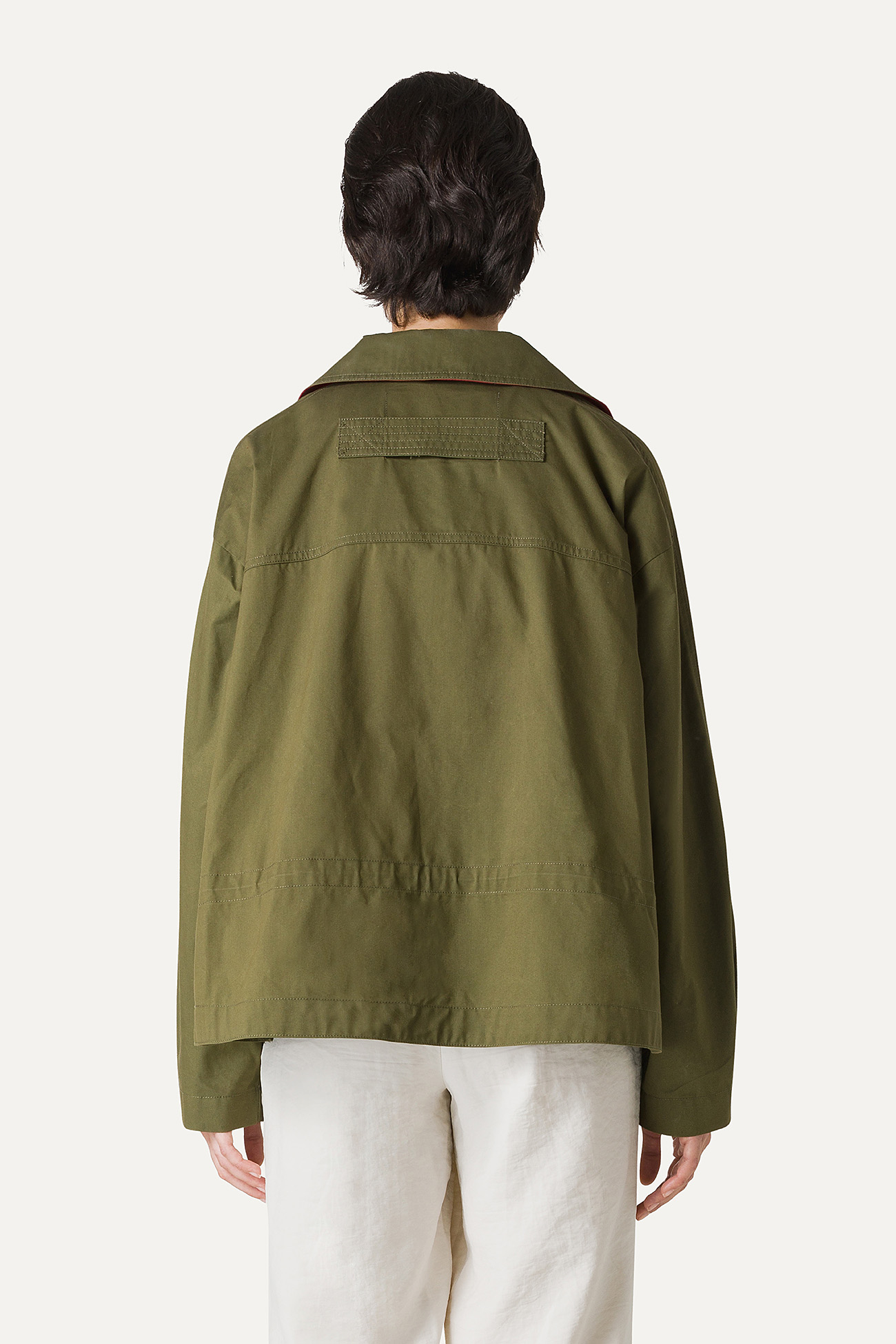 SHORT TRENCH COAT IN LIGHT COTTON GABARDINE 9202 - FOREST - OOF WEAR