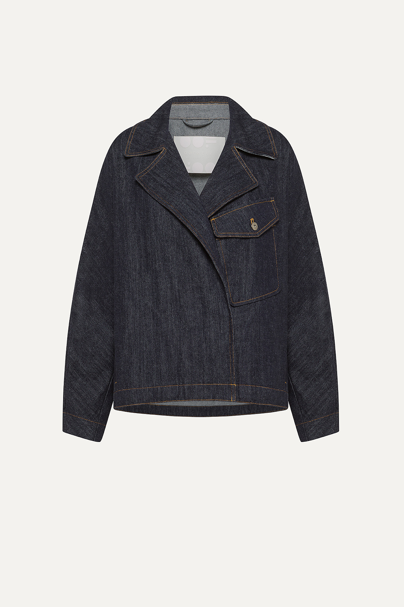 SHORT TRENCH COAT IN WASHED DENIM 9202 - DARK BLUE - OOF WEAR