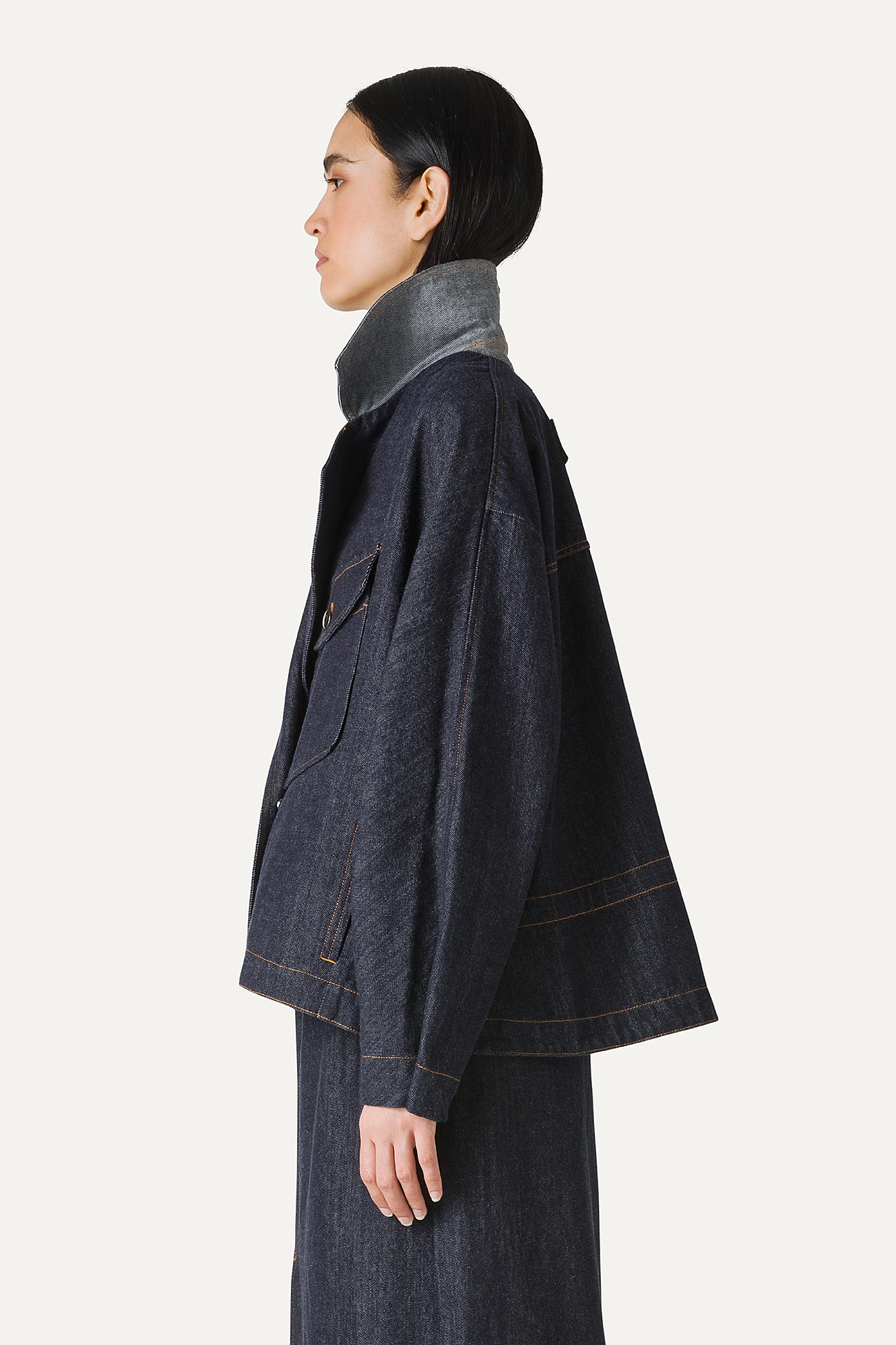 TRENCH CORTO IN DENIM LAVATO 9202 - BLU SCURO - OOF WEAR