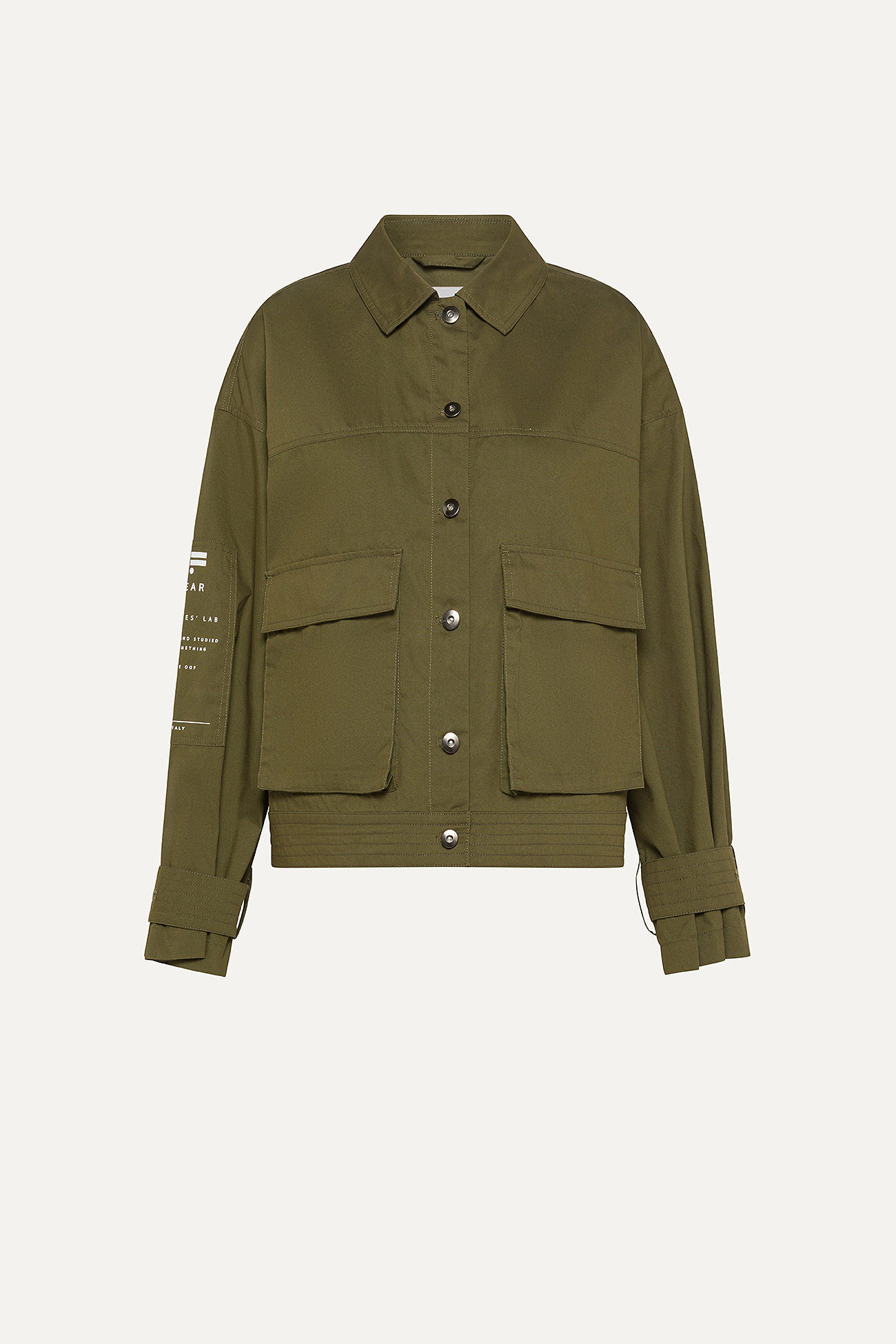 SHORT JACKET IN LIGHT COTTON GABARDINE 9205 - FOREST GREEN - OOF WEAR