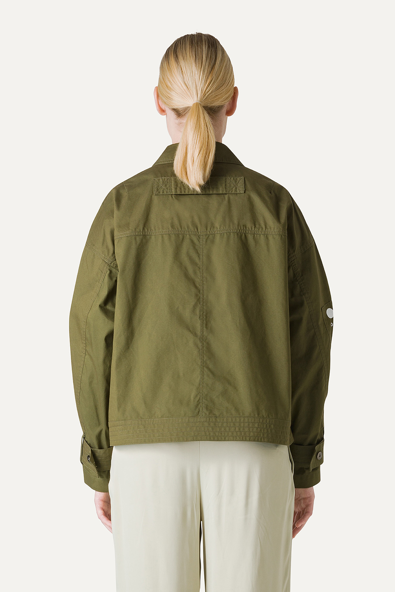 SHORT JACKET IN LIGHT COTTON GABARDINE 9205 - FOREST GREEN - OOF WEAR