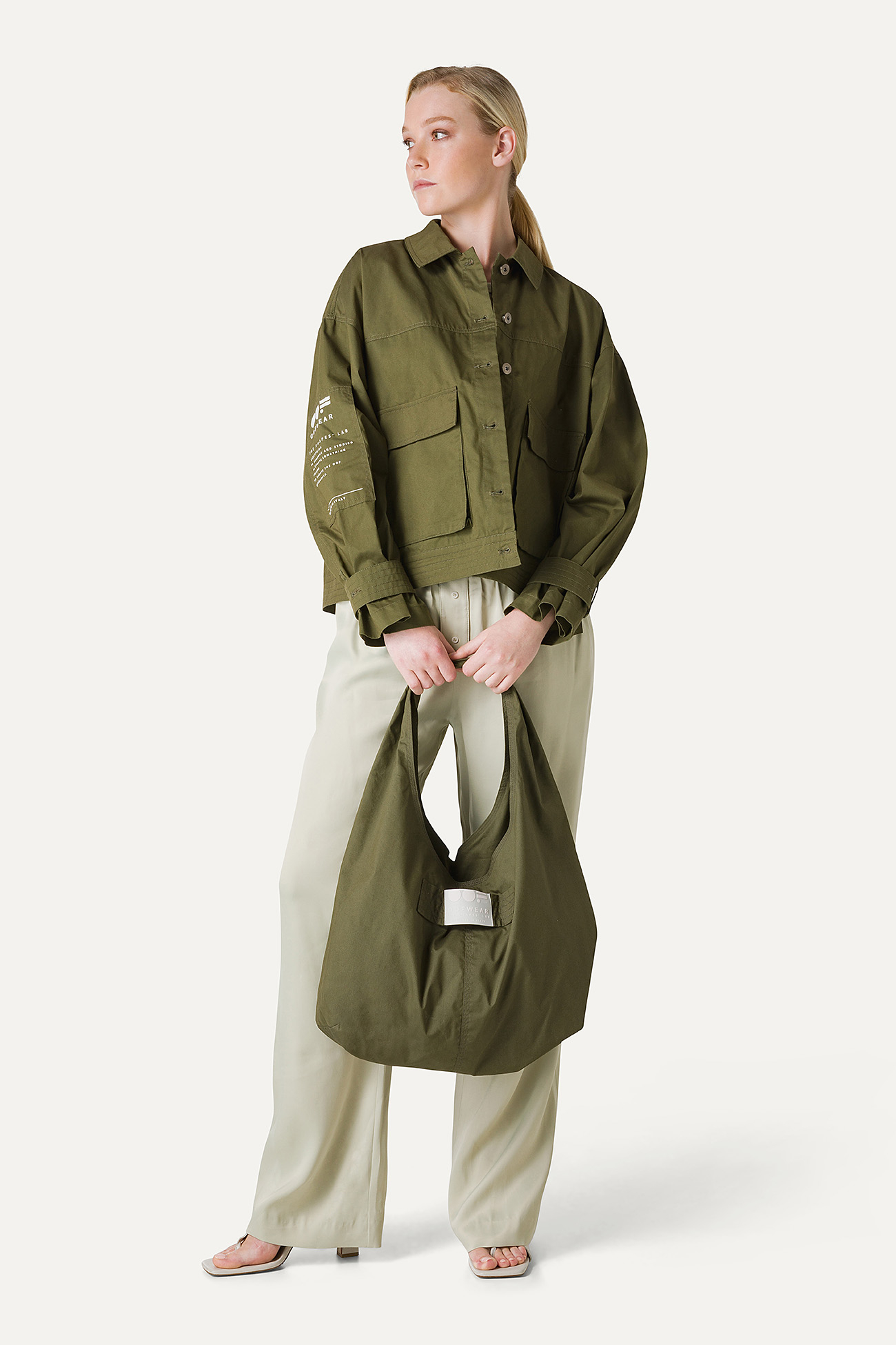 SHORT JACKET IN LIGHT COTTON GABARDINE 9205 - FOREST GREEN - OOF WEAR