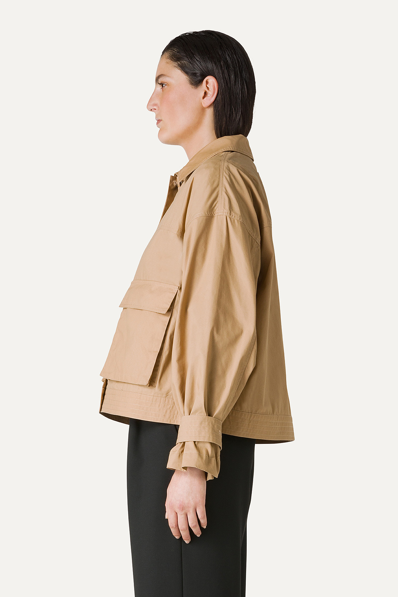 SHORT JACKET IN LIGHT COTTON GABARDINE 9205 - NATURAL - OOF WEAR