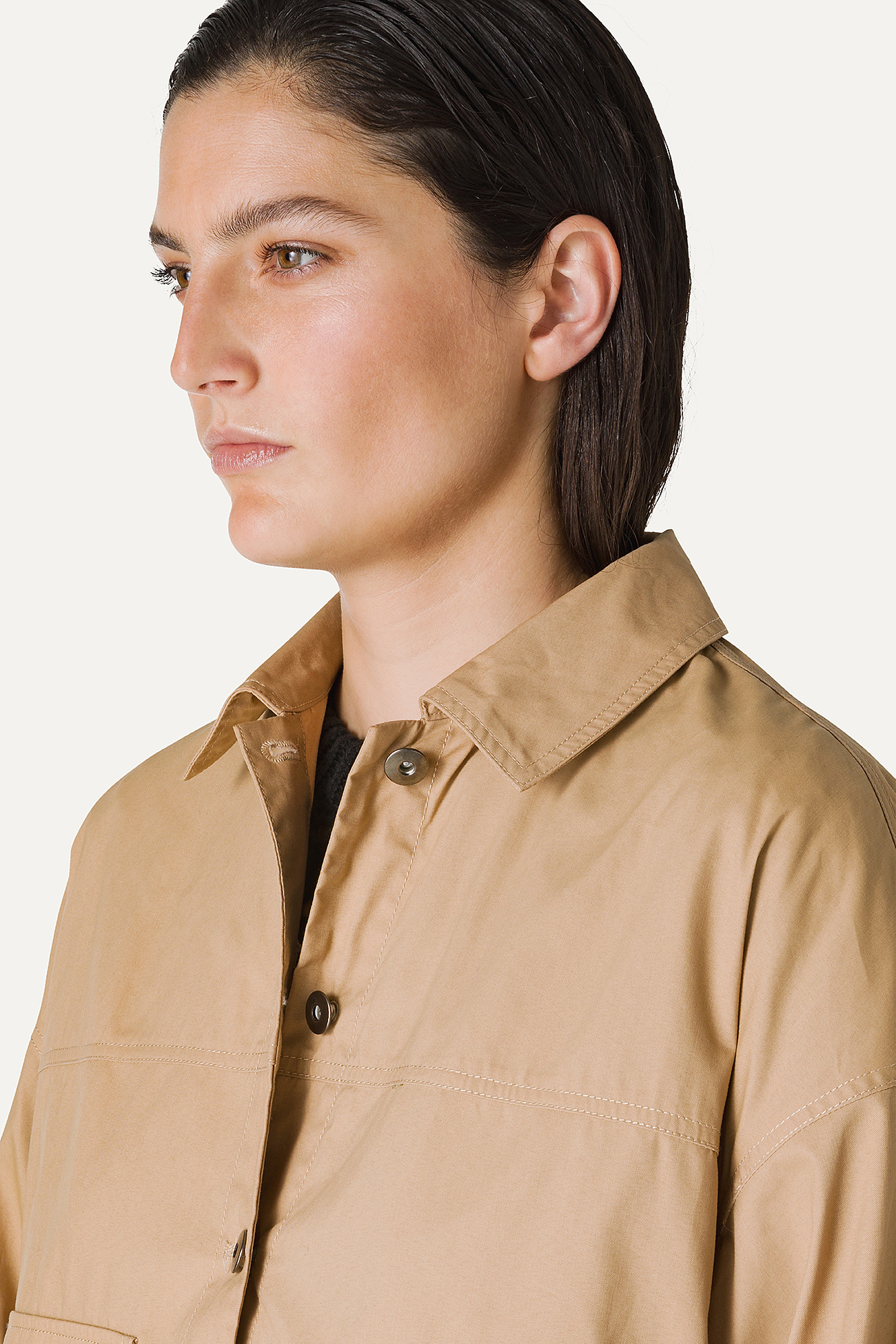 SHORT JACKET IN LIGHT COTTON GABARDINE 9205 - NATURAL - OOF WEAR
