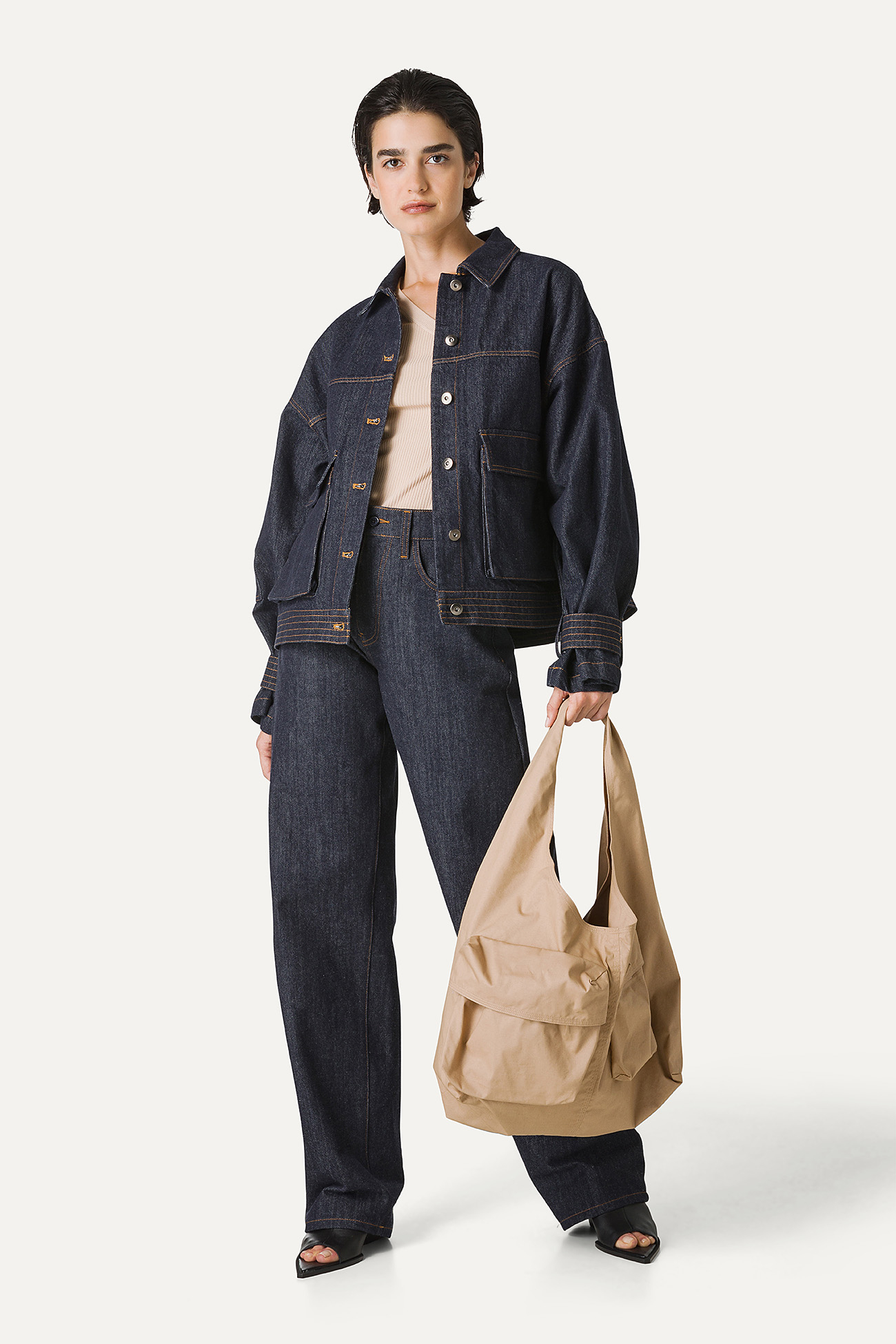 SHORT WASHED DENIM JACKET 9205 - DARK BLUE - OOF WEAR