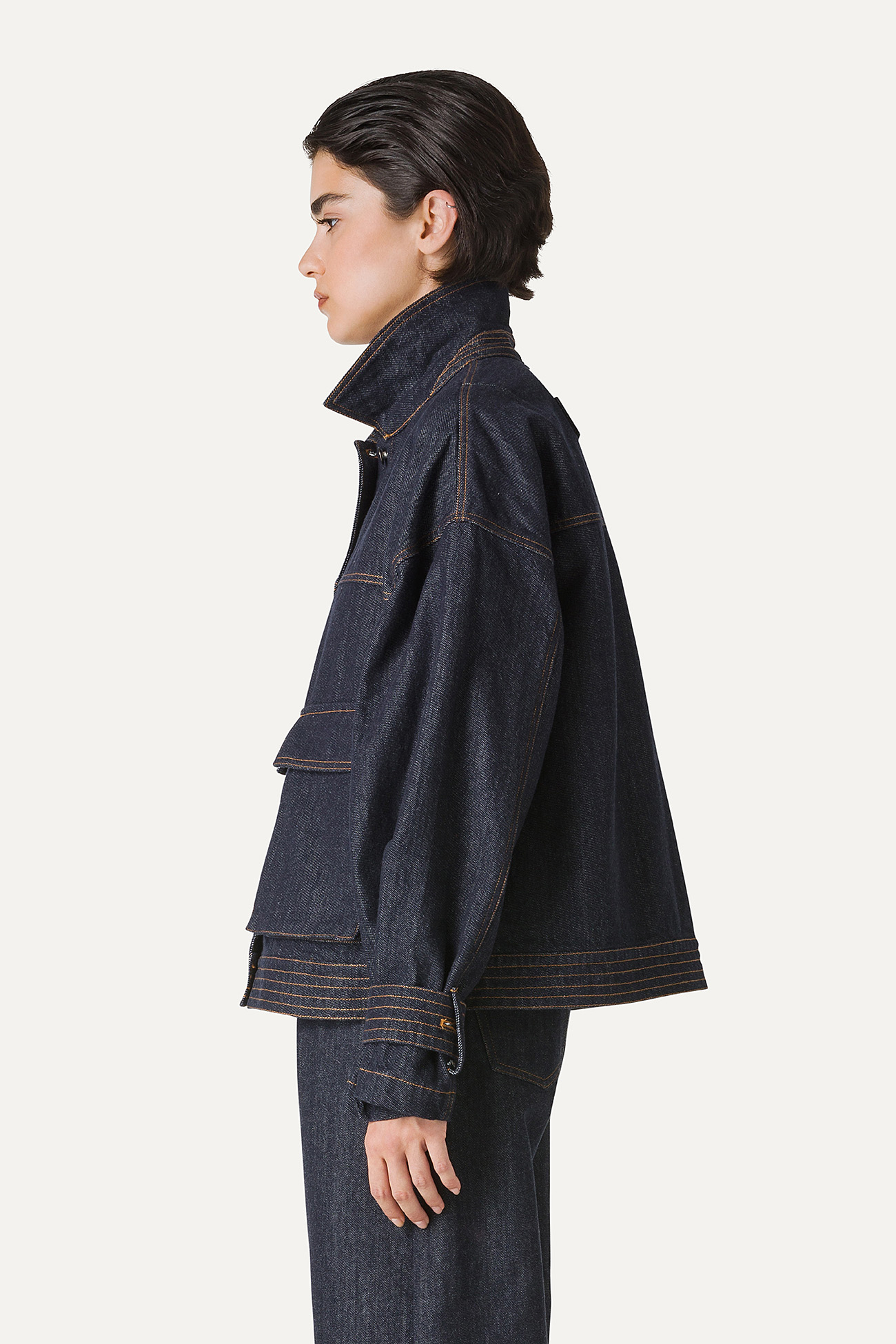 SHORT WASHED DENIM JACKET 9205 - DARK BLUE - OOF WEAR