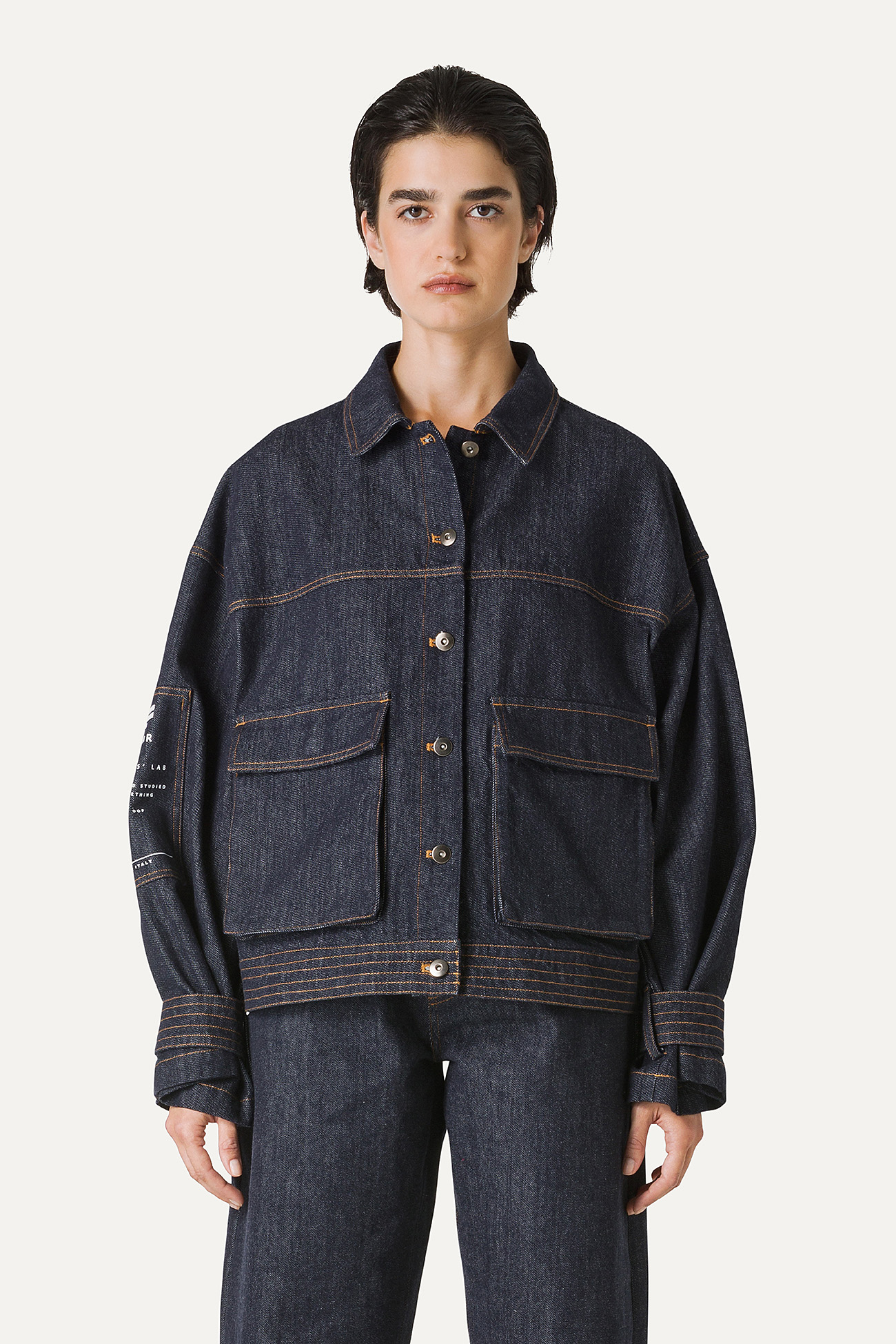 SHORT WASHED DENIM JACKET 9205 - DARK BLUE - OOF WEAR