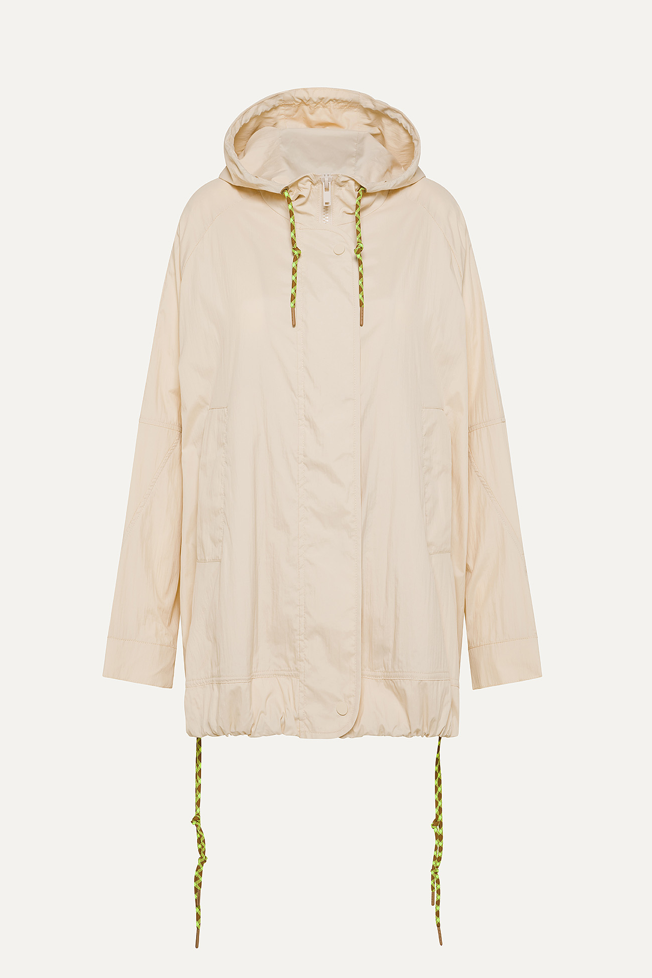 OVERSIZE HOODED NYLON JACKET 9206 - CREAM - OOF WEAR