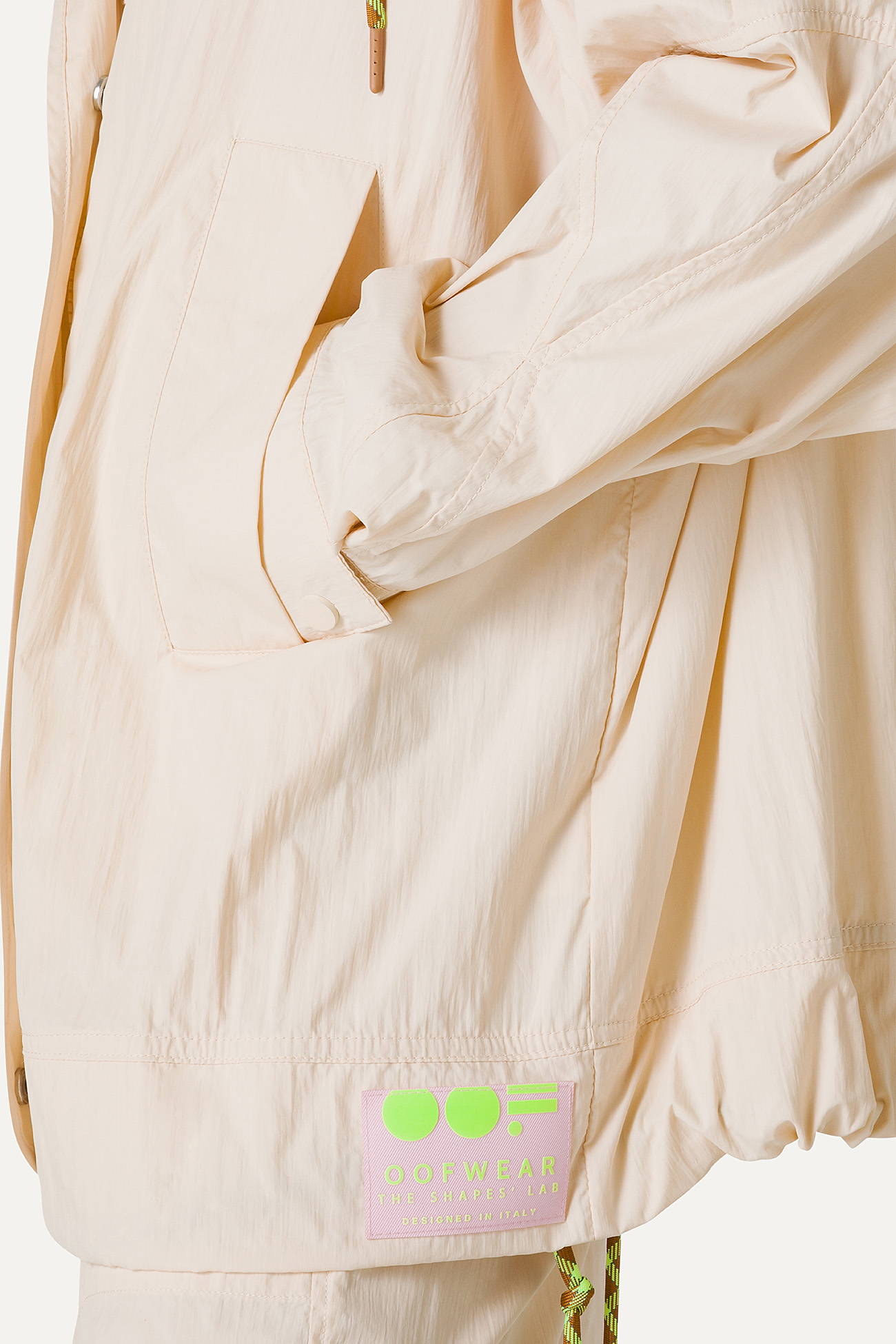 OVERSIZE HOODED NYLON JACKET 9206 - CREAM - OOF WEAR