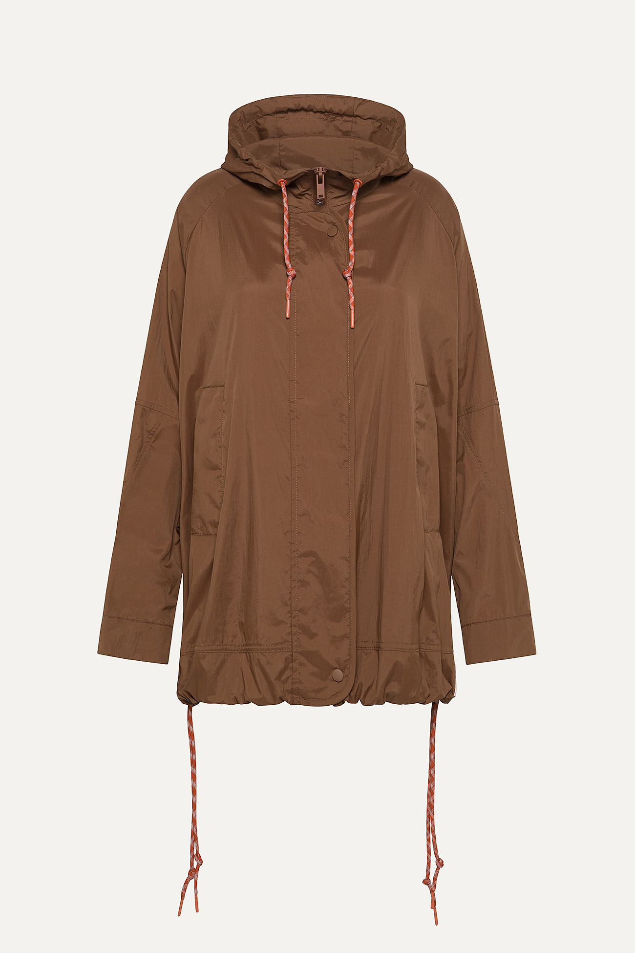 OVERSIZE HOODED NYLON JACKET 9206 - CHOCOLATE - OOF WEAR