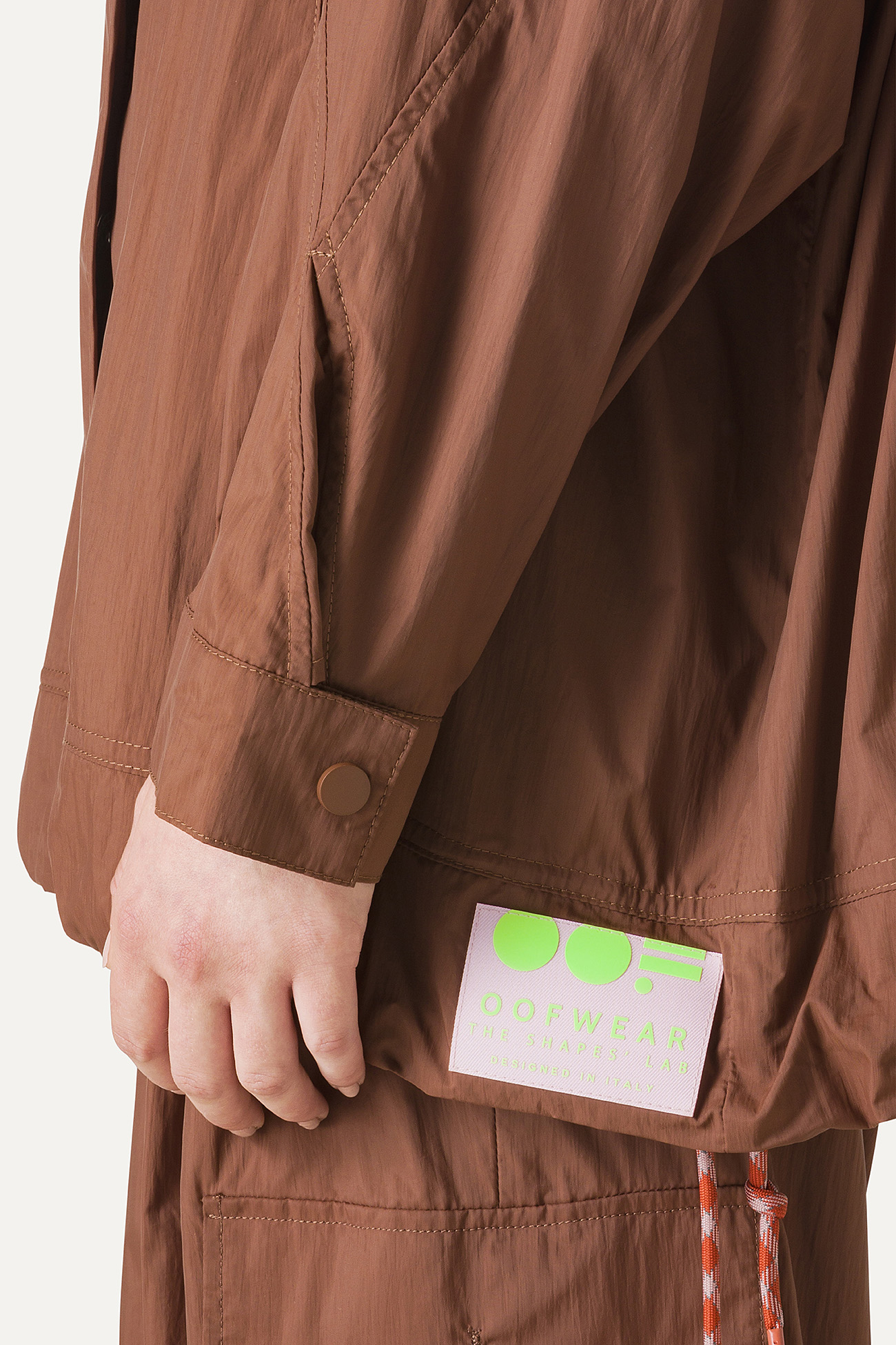 OVERSIZE HOODED NYLON JACKET 9206 - CHOCOLATE - OOF WEAR
