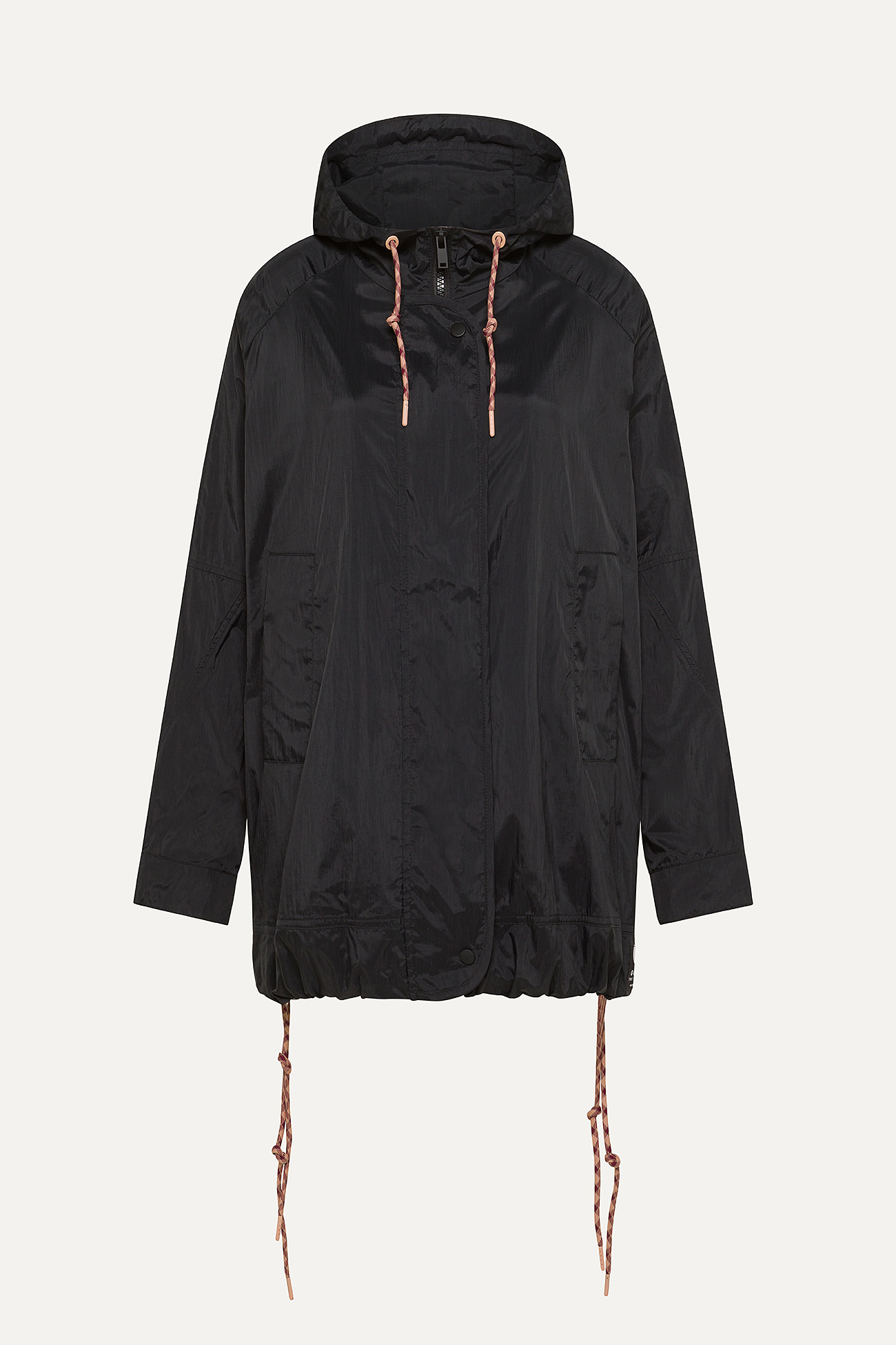 OVERSIZE HOODED NYLON JACKET 9206 - BLACK - OOF WEAR