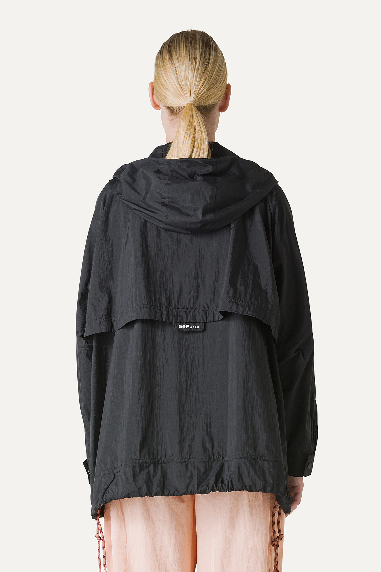 GIACCA CON CAPPUCCIO OVER IN NYLON 9206 - NERO - OOF WEAR