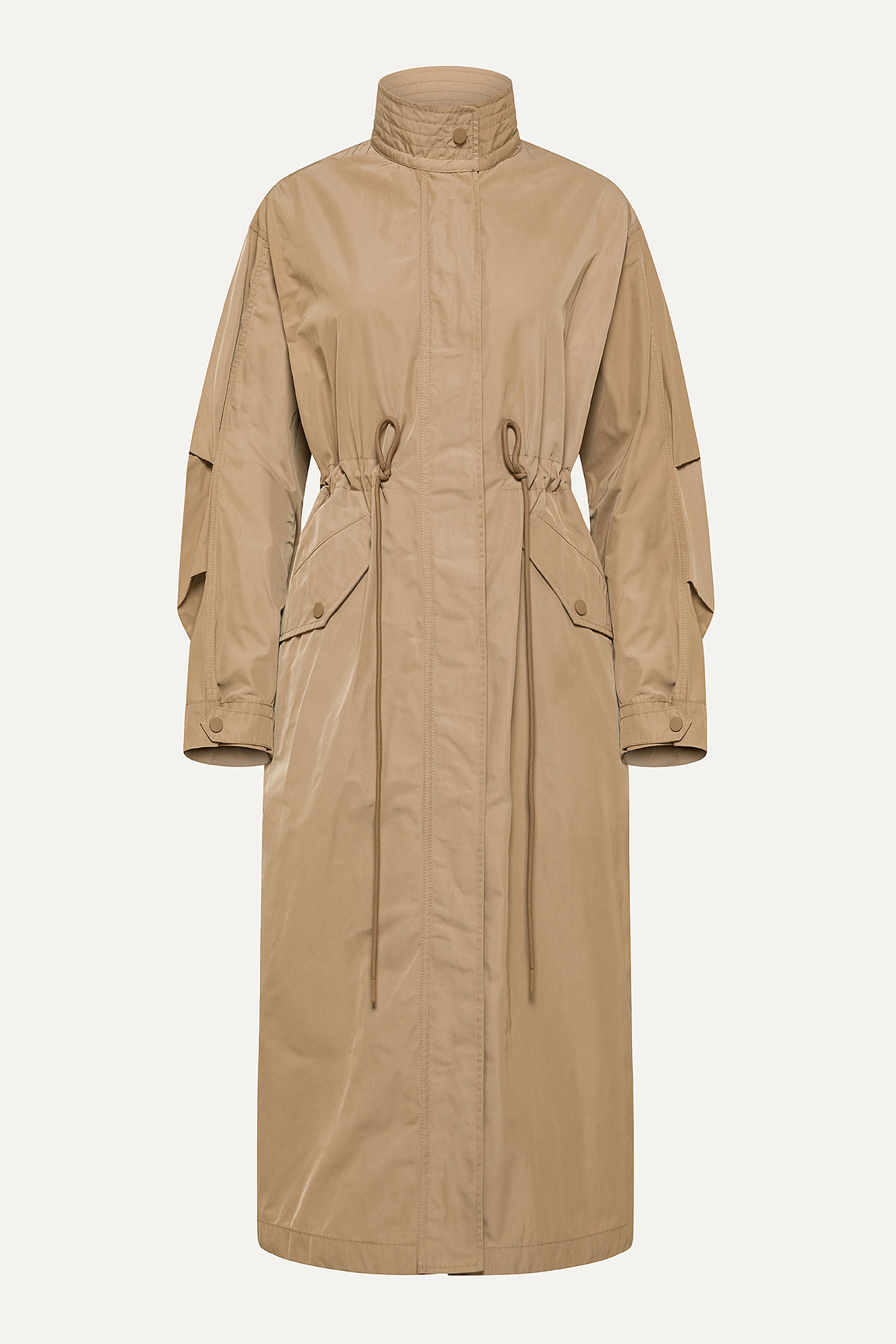 LONG OVERSIZE PARKA IN MEMORY NYLON 9211 - BEIGE - OOF WEAR