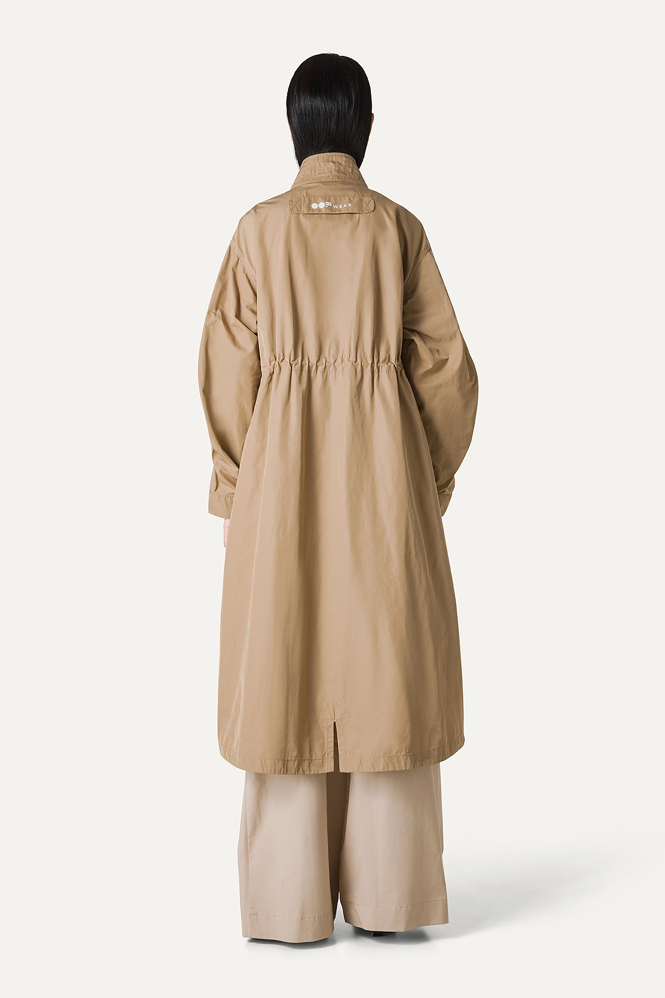 LONG OVERSIZE PARKA IN MEMORY NYLON 9211 - BEIGE - OOF WEAR