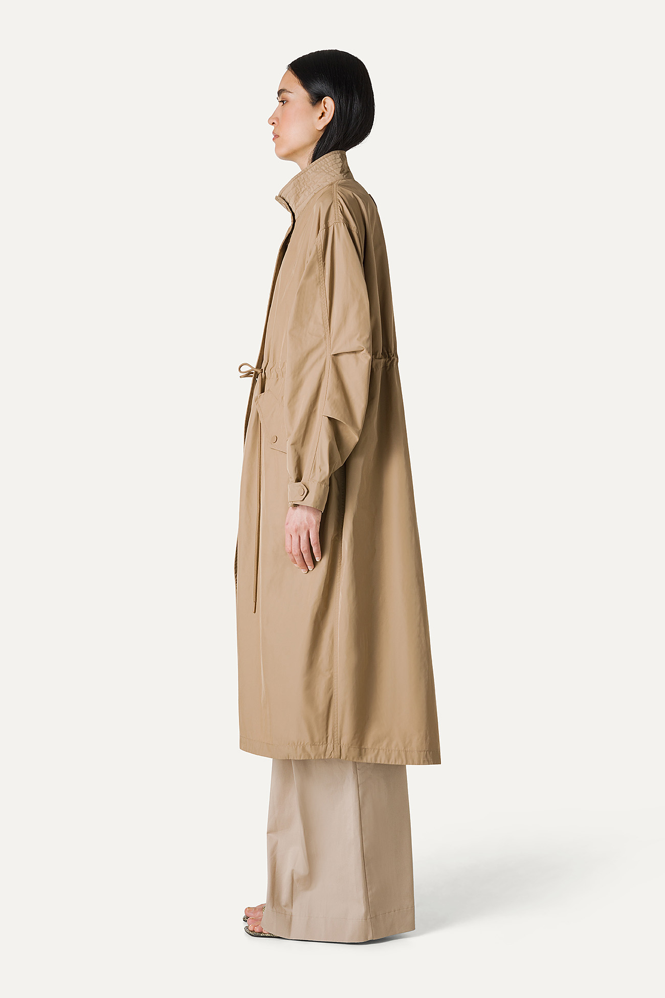 LONG OVERSIZE PARKA IN MEMORY NYLON 9211 - BEIGE - OOF WEAR