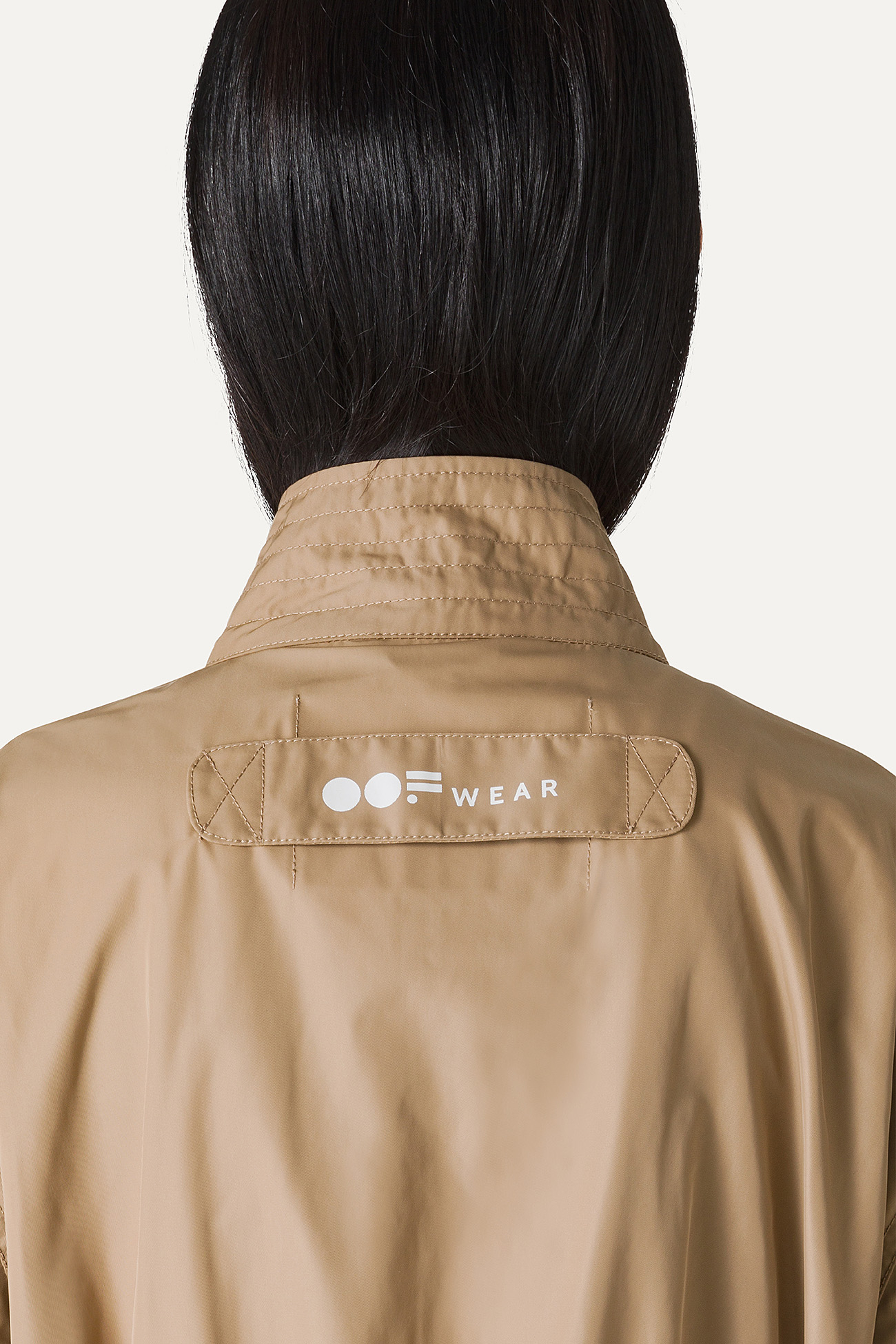 LONG OVERSIZE PARKA IN MEMORY NYLON 9211 - BEIGE - OOF WEAR