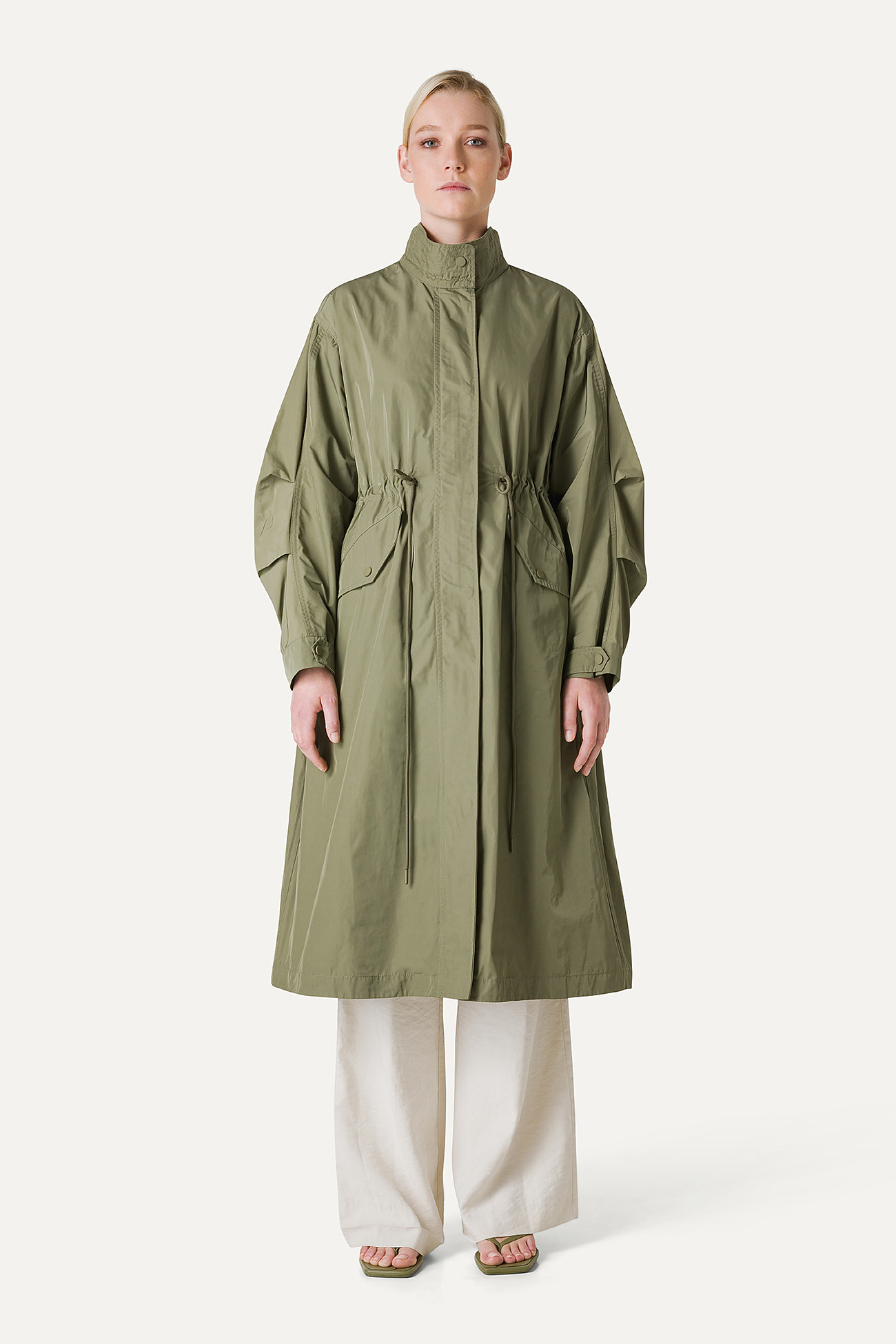 LONG OVERSIZE PARKA IN MEMORY NYLON 9211 - CAMOUFLAGE GREEN - OOF WEAR