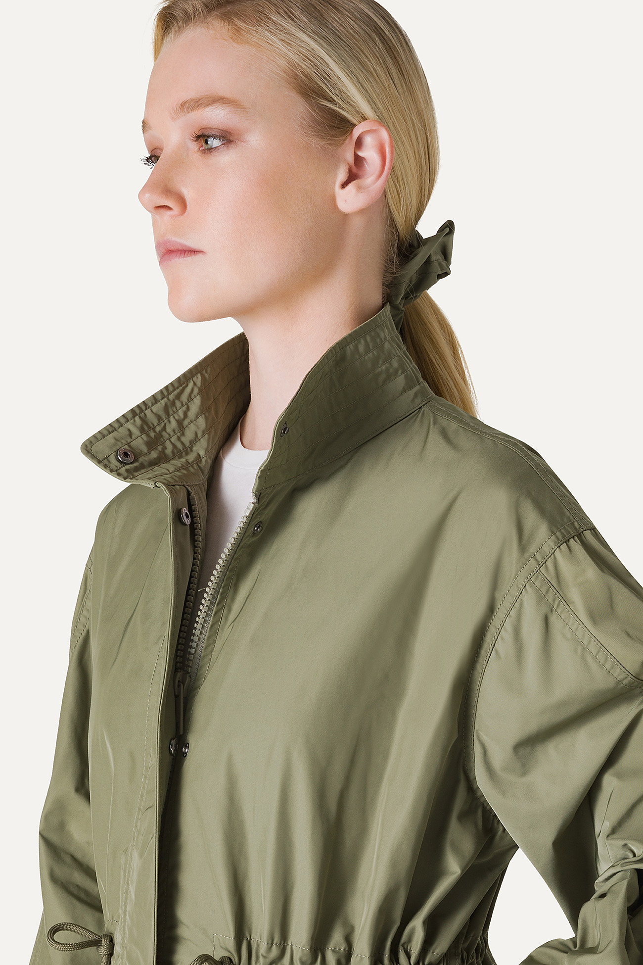 LONG OVERSIZE PARKA IN MEMORY NYLON 9211 - CAMOUFLAGE GREEN - OOF WEAR