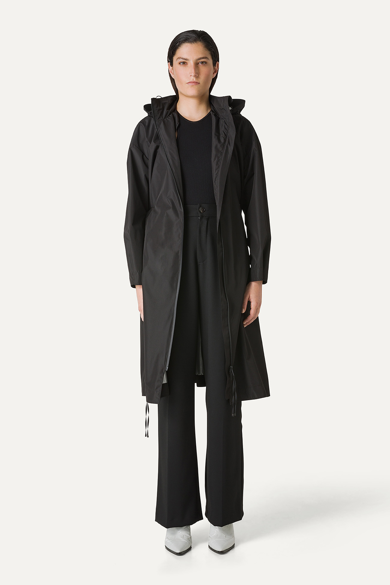 GIACCA LUNGA IN NYLON CON INTERNO ARGENTO 9216 - NERO - OOF WEAR