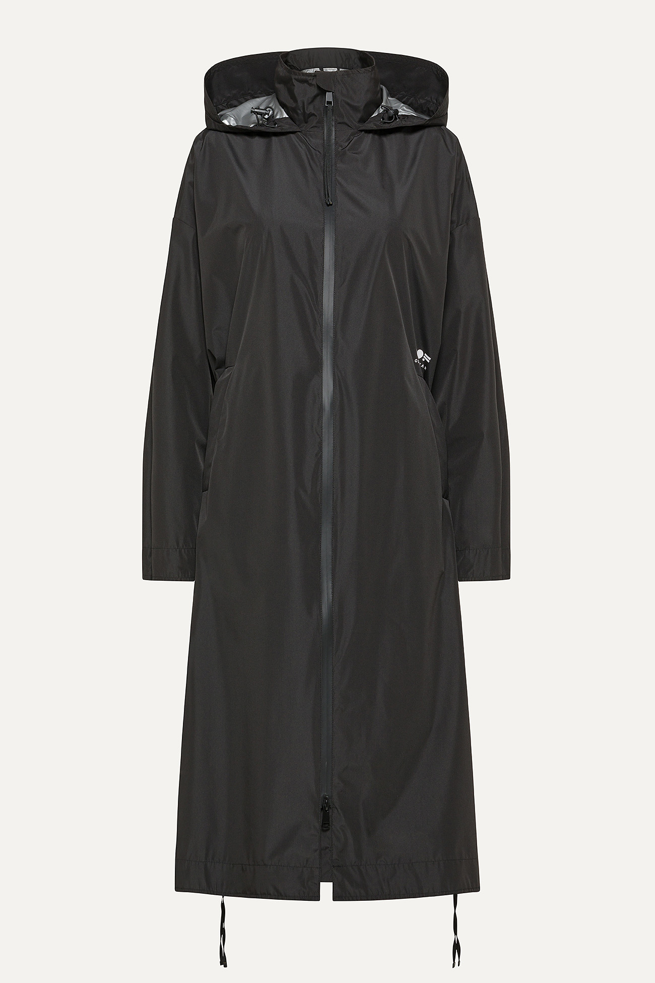 GIACCA LUNGA IN NYLON CON INTERNO ARGENTO 9216 - NERO - OOF WEAR