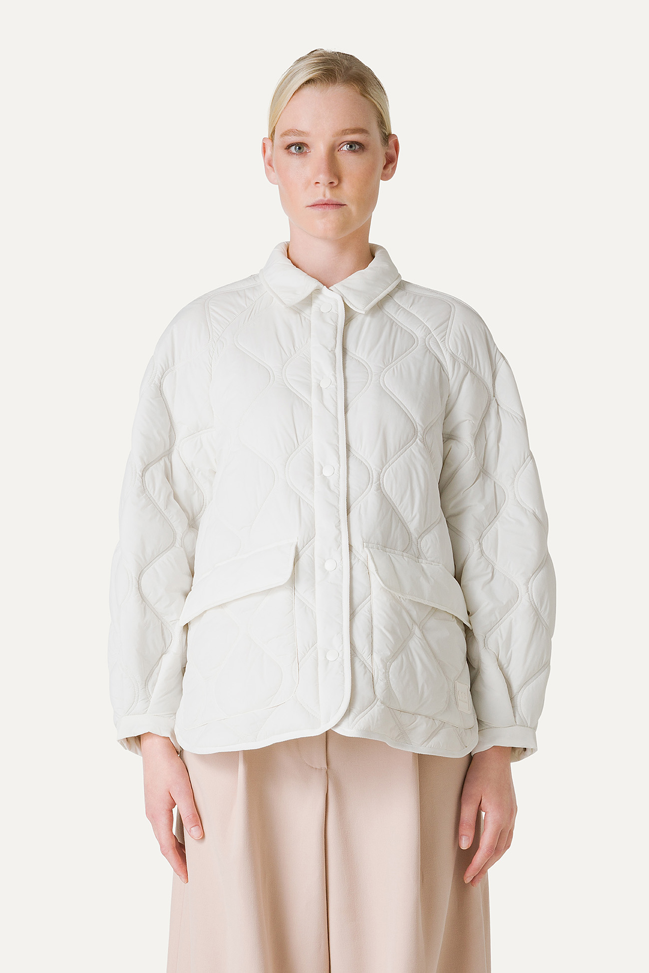 OVERSIZE JACKET IN QUILTED LIGHT NYLON 9222 - BUTTER - OOF WEAR