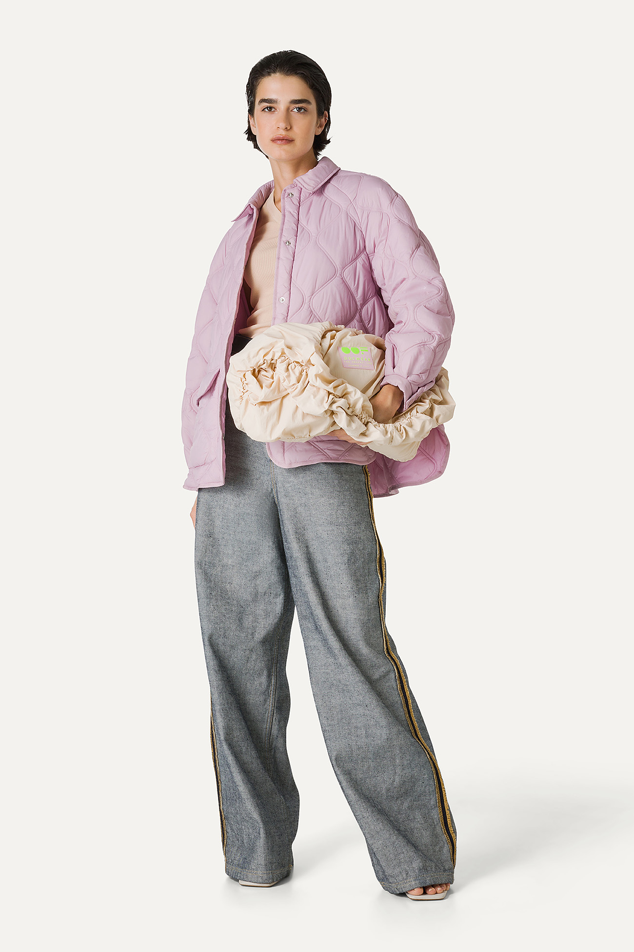 OVERSIZE JACKET IN QUILTED LIGHT NYLON 9222 - PINK - OOF WEAR