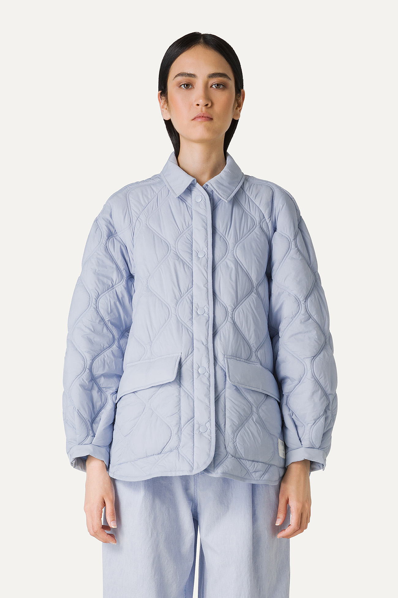 OVERSIZE JACKET IN QUILTED LIGHT NYLON 9222 - SKY BLUE - OOF WEAR