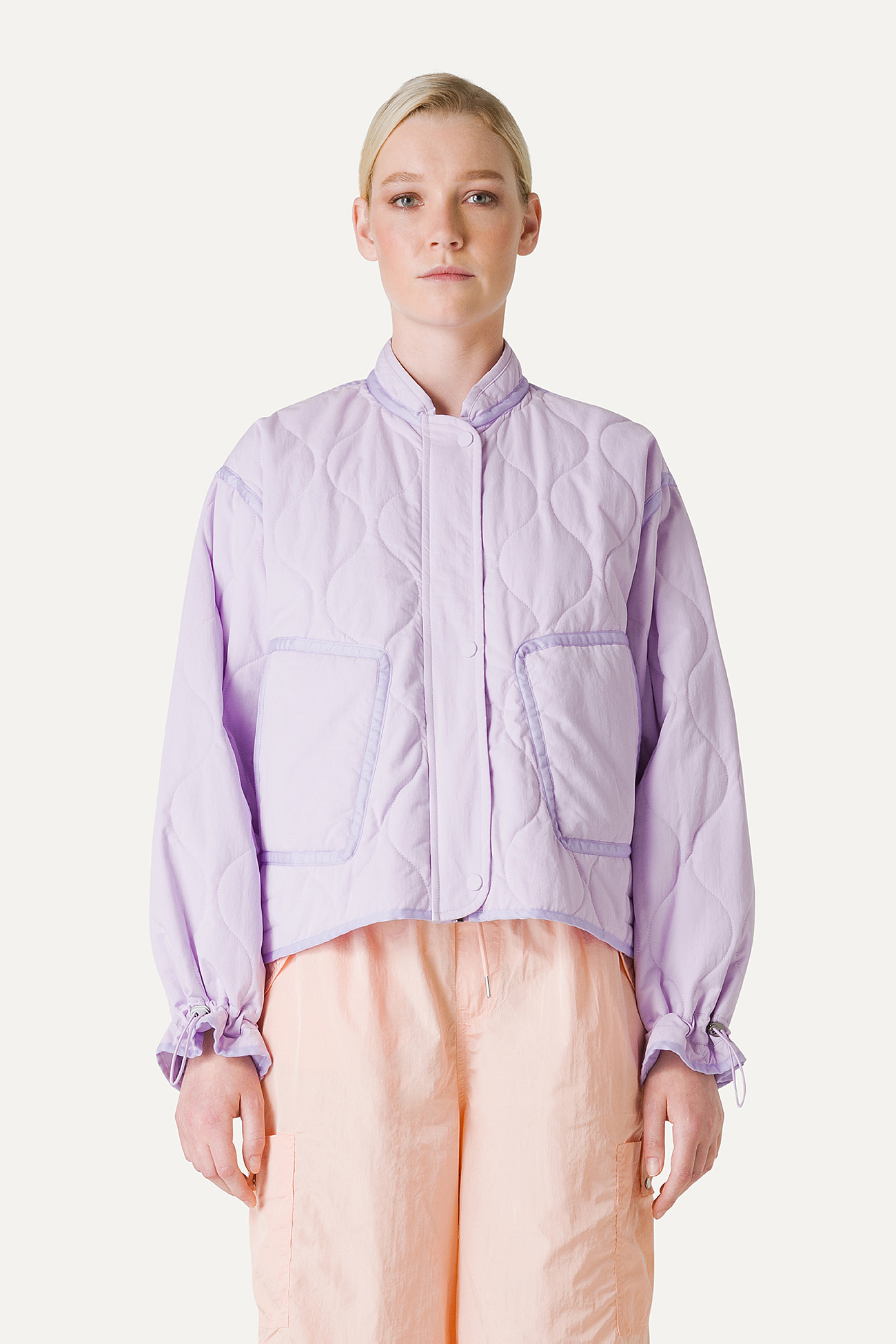 FLARED SHORT JACKET IN QUILTED COTTON 9224 - LILAC - OOF WEAR