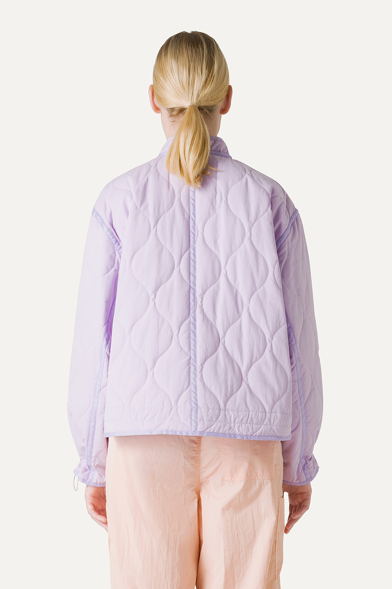 FLARED SHORT JACKET IN QUILTED COTTON 9224 - LILAC - OOF WEAR
