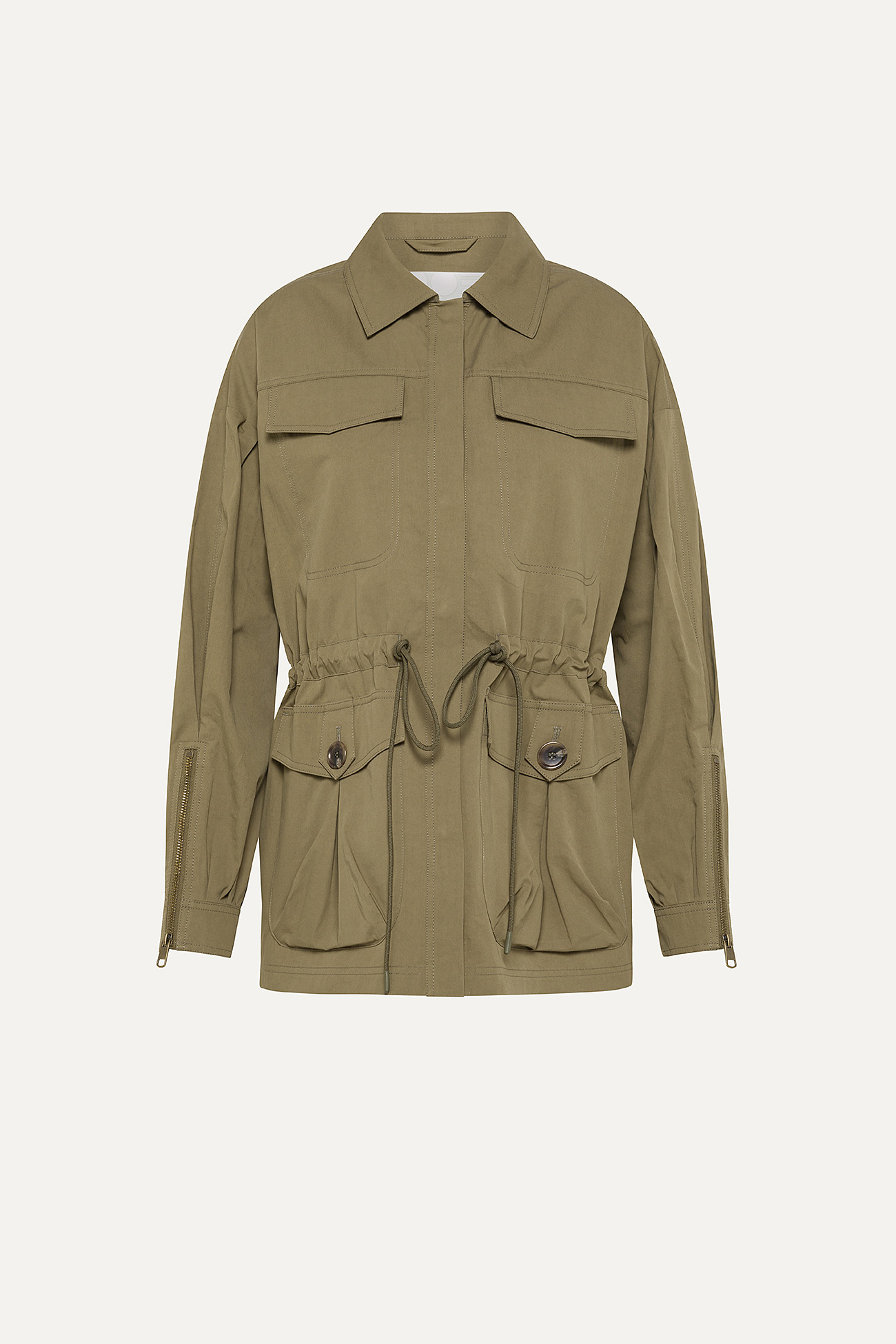 OVERSIZE LIGHT COTTON SAFARI JACKET 9228 - MOSS GREEN - OOF WEAR