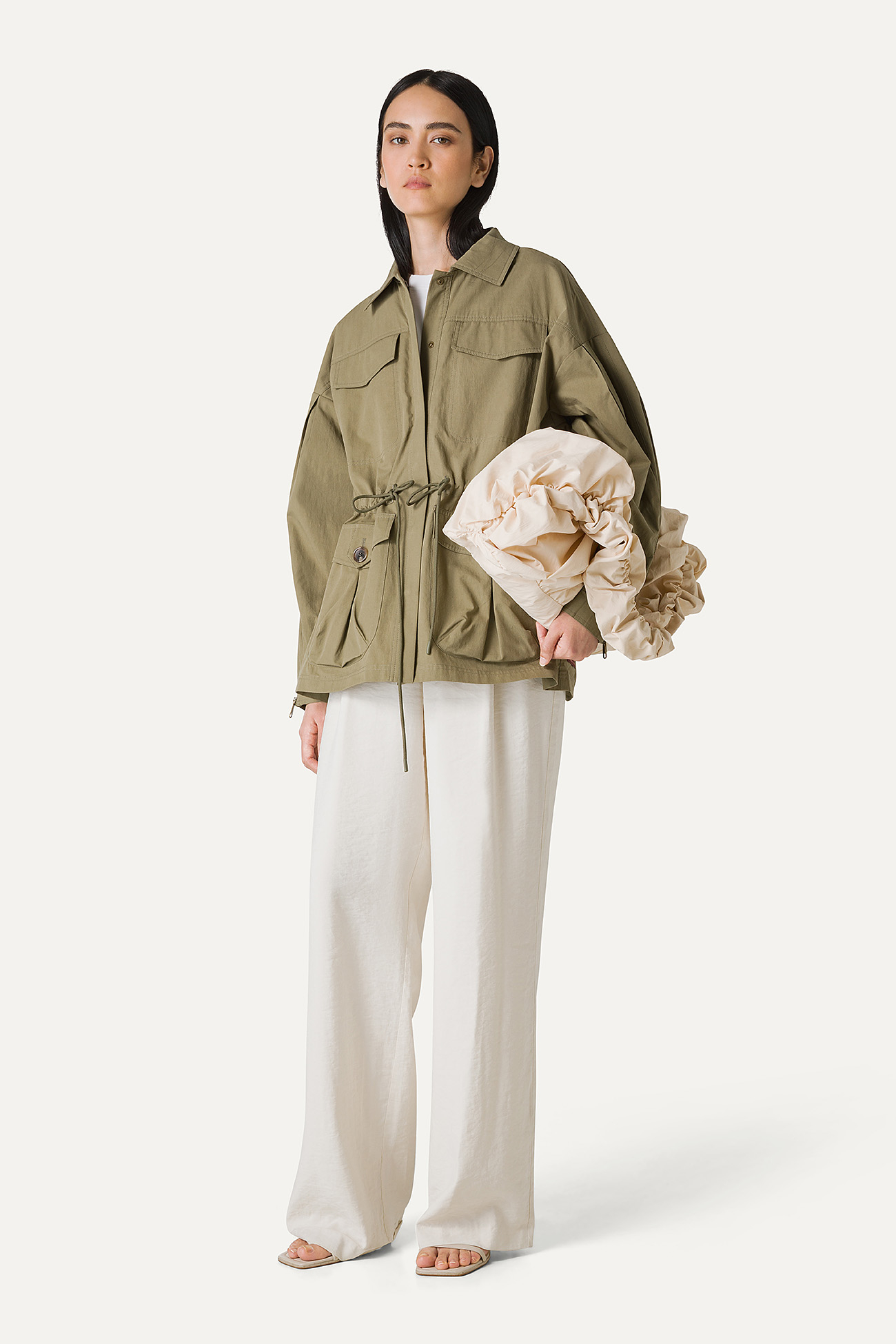 OVERSIZE LIGHT COTTON SAFARI JACKET 9228 - MOSS GREEN - OOF WEAR