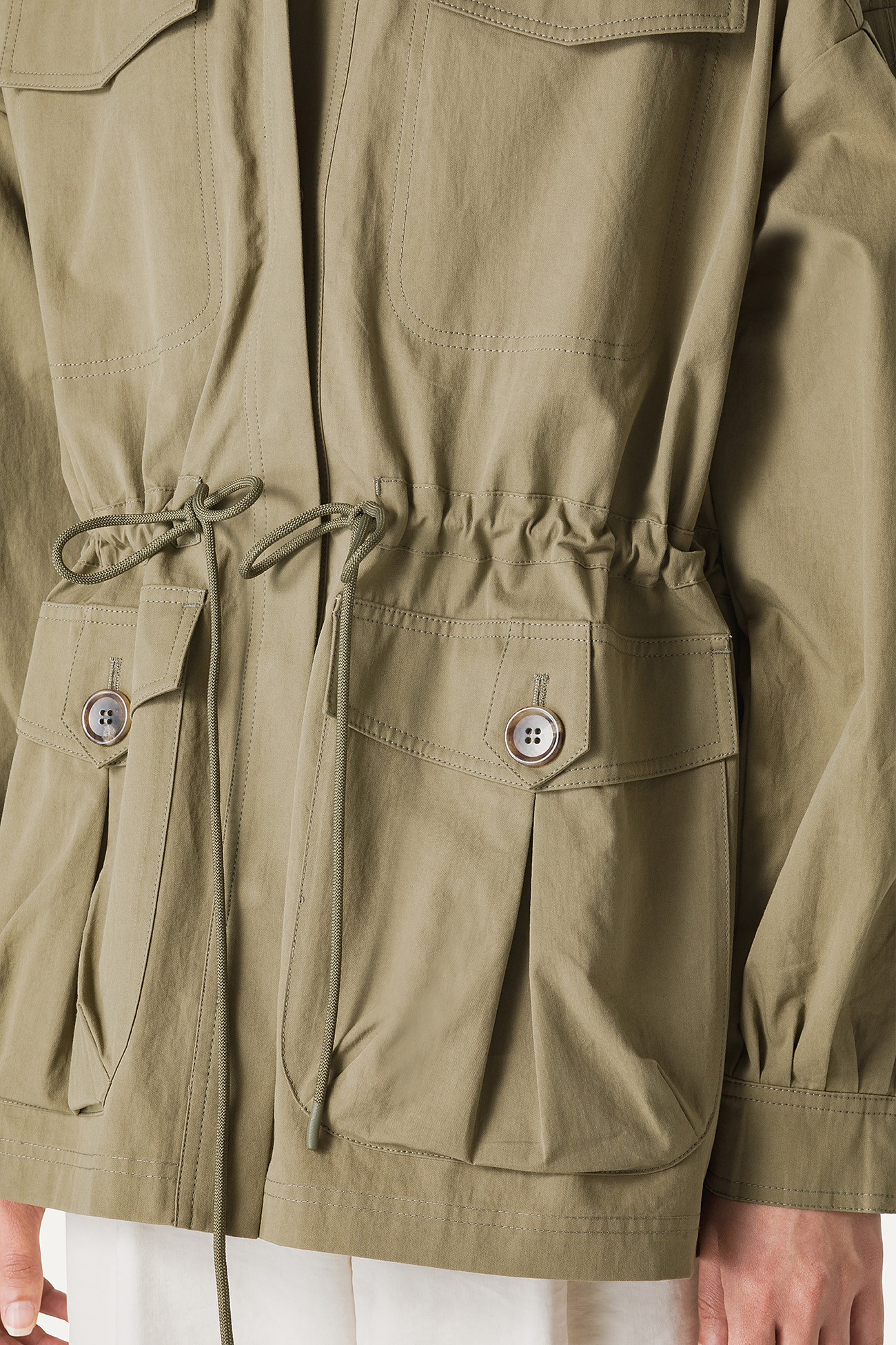 OVERSIZE LIGHT COTTON SAFARI JACKET 9228 - MOSS GREEN - OOF WEAR
