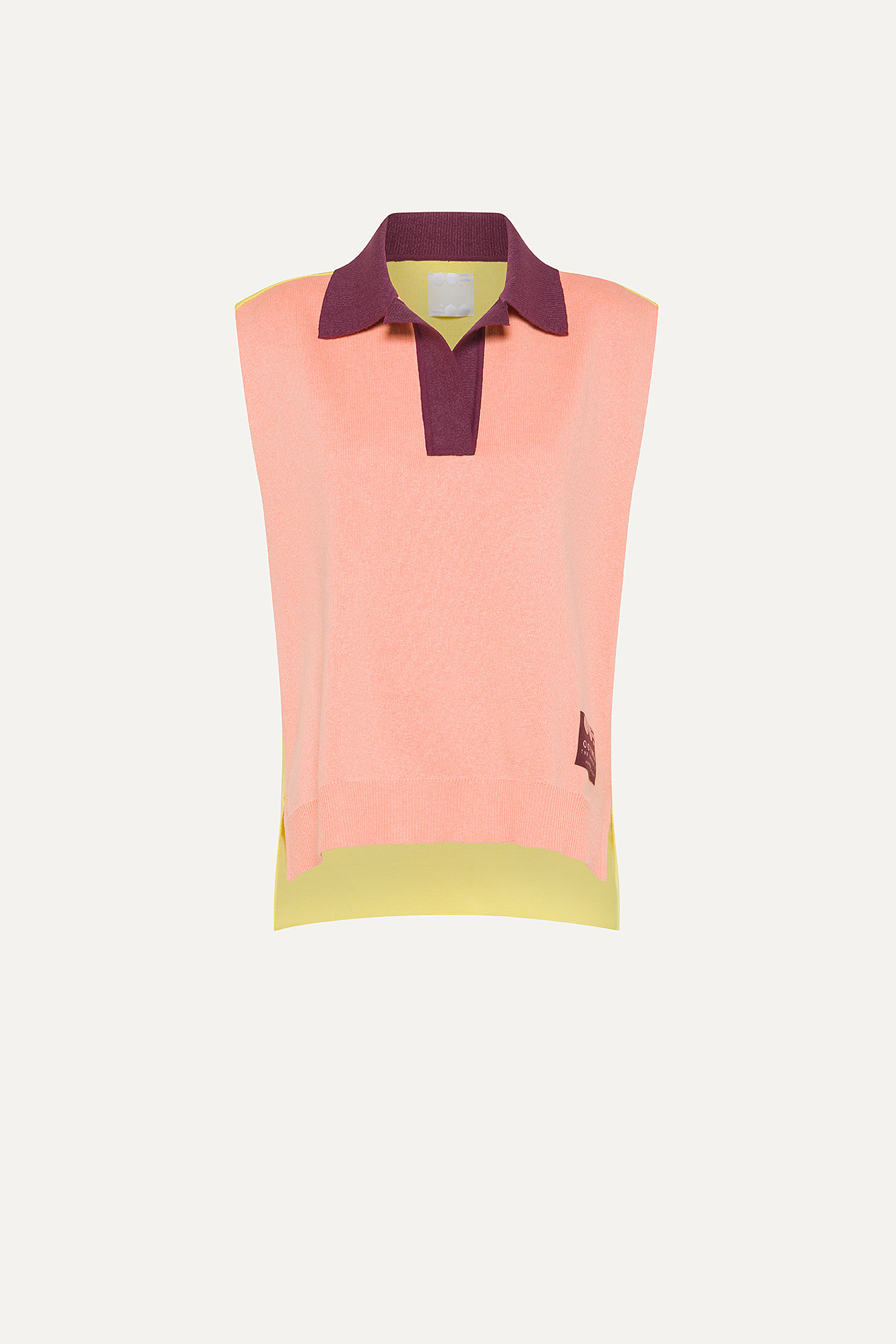 COLOURED COTTON GILET 4057 - PEACH/LIME - OOF WEAR