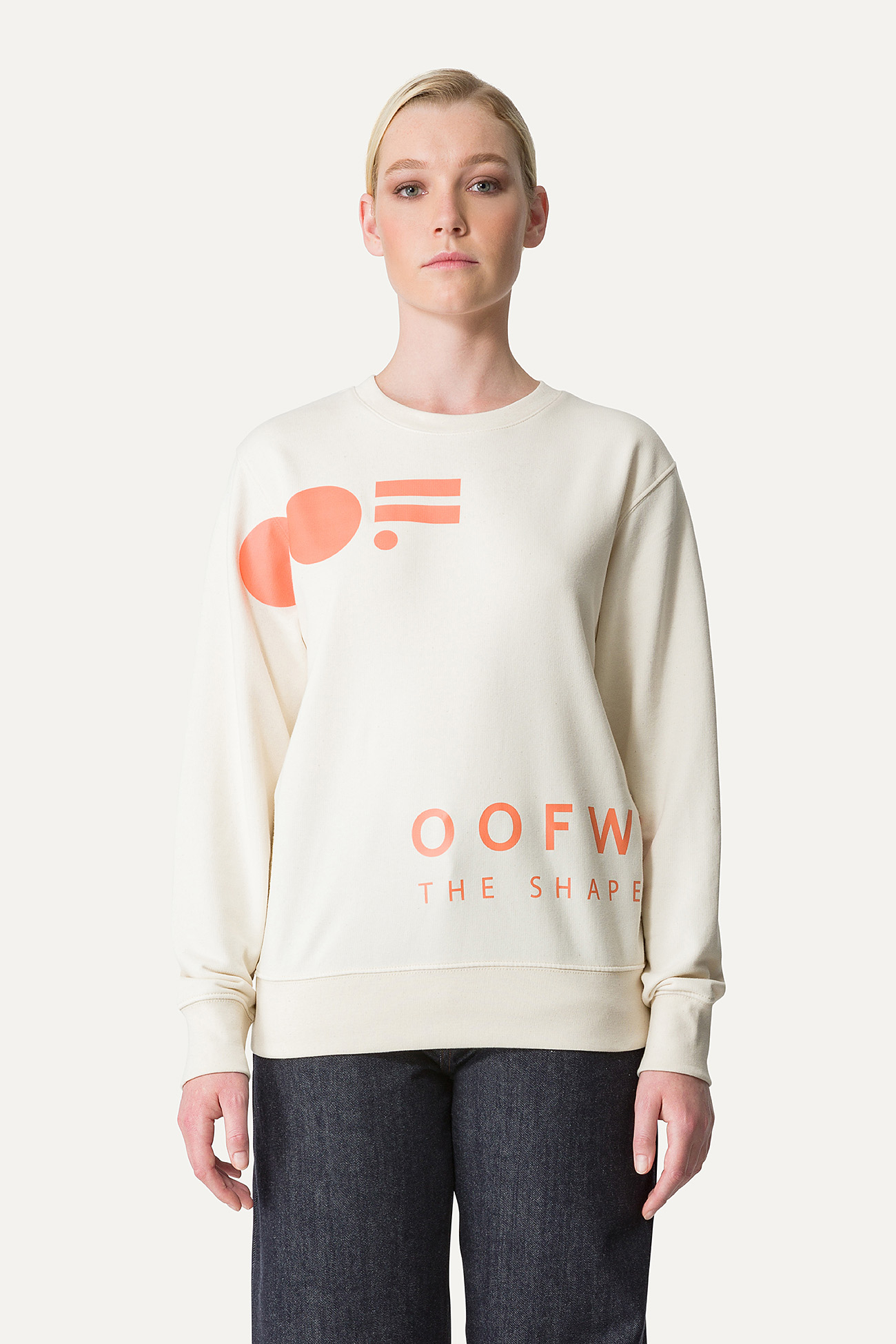COTTON SWEATSHIRT WITH LOGO 4065 - ECRU - OOF WEAR