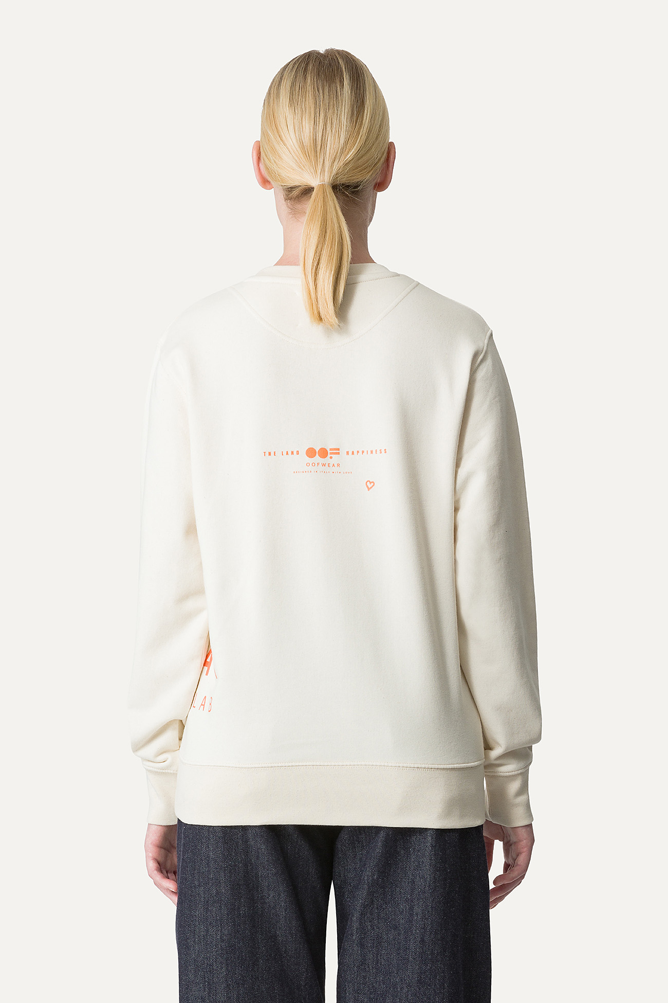 COTTON SWEATSHIRT WITH LOGO 4065 - ECRU - OOF WEAR