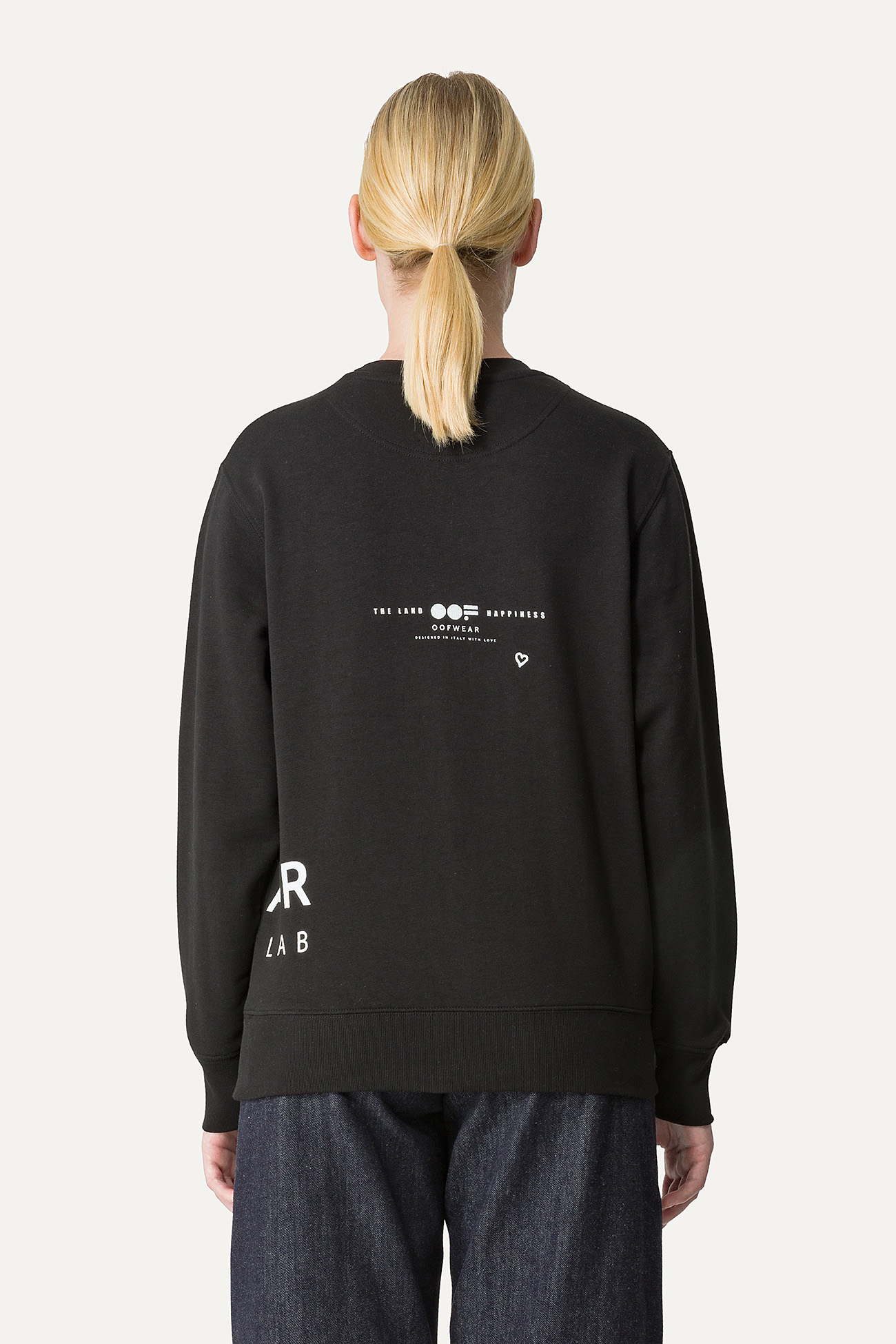 COTTON SWEATSHIRT WITH NYLON 4065 - BLACK - OOF WEAR
