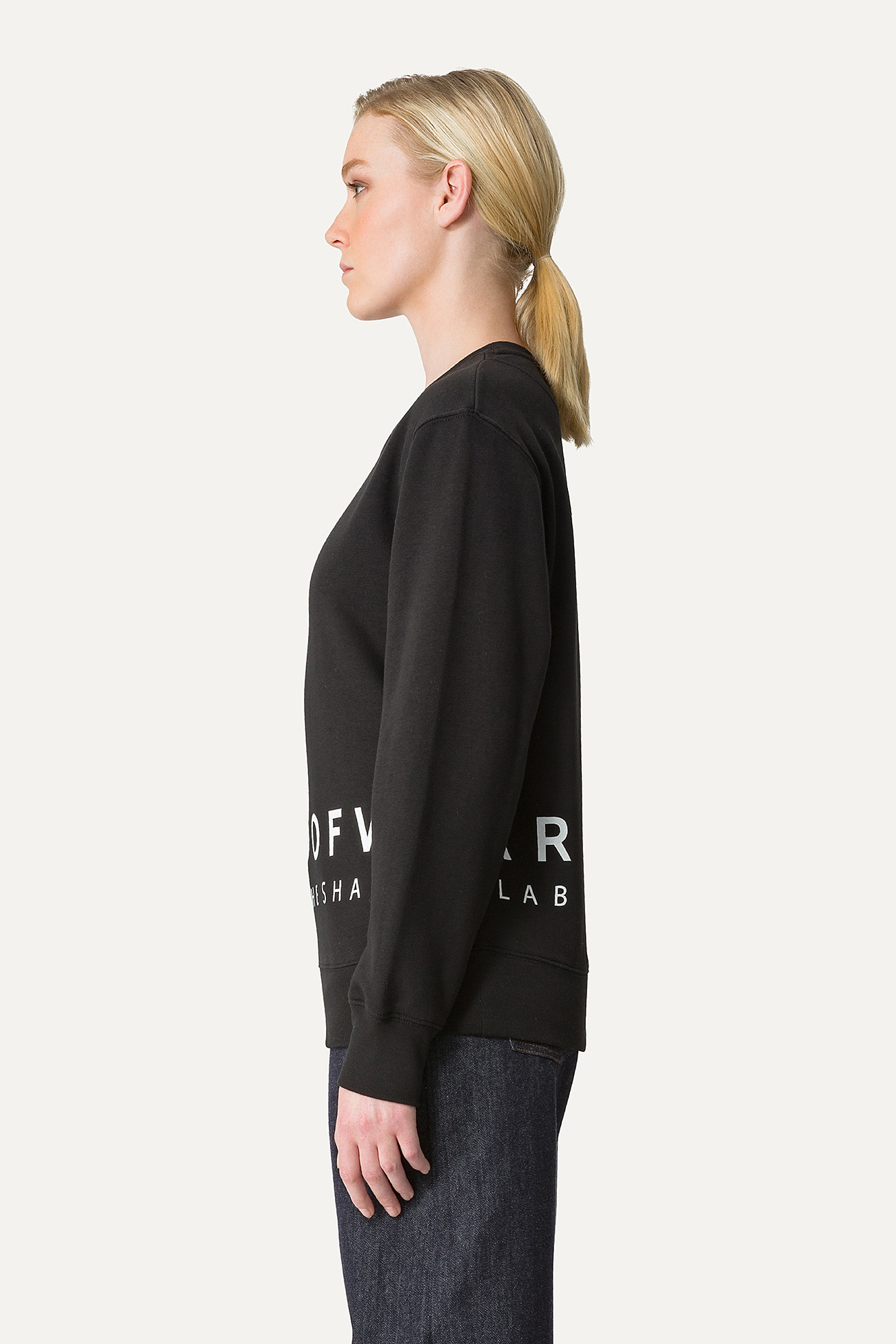 COTTON SWEATSHIRT WITH NYLON 4065 - BLACK - OOF WEAR