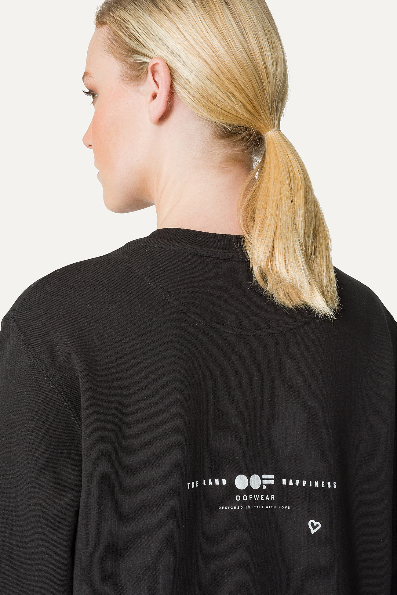 COTTON SWEATSHIRT WITH NYLON 4065 - BLACK - OOF WEAR