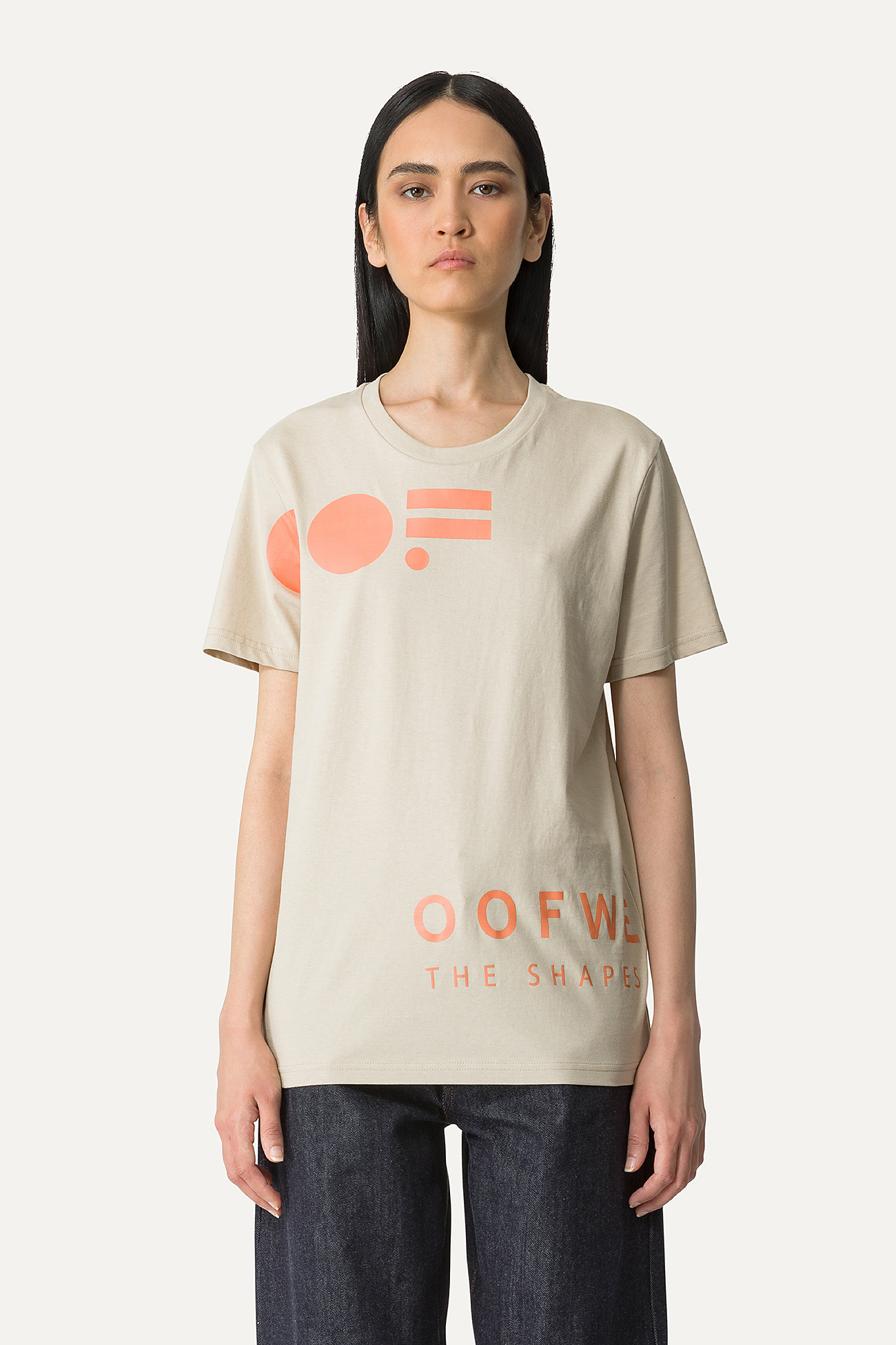 COTTON T-SHIRT WITH LOGO - SAND - OOF WEAR