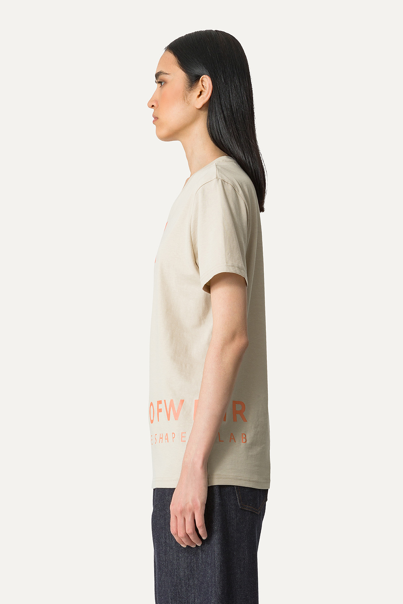 COTTON T-SHIRT WITH LOGO - SAND - OOF WEAR