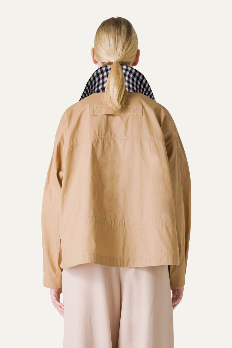 TRENCH CORTO IN GABARDINA DI COTONE LEGGERO 9202 - NATURALE - OOF WEAR